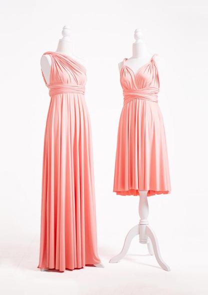 Peach Coral Multiway Infinity Dress