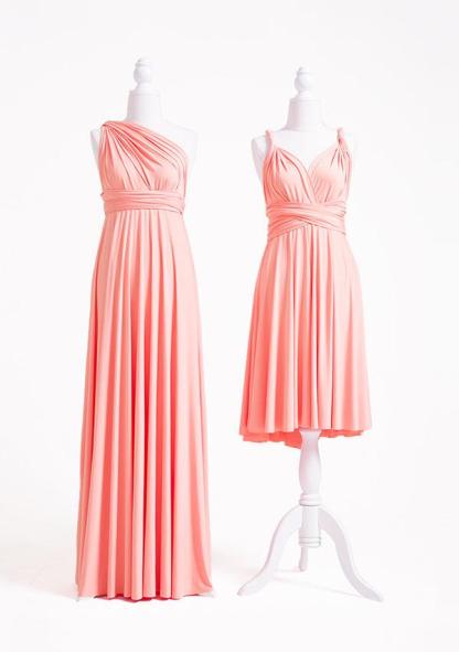 Peach Coral Multiway Infinity Dress