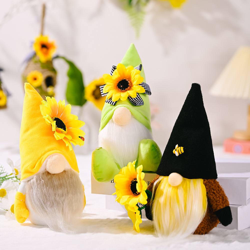 Sunflower, Bee, and Little Gnome