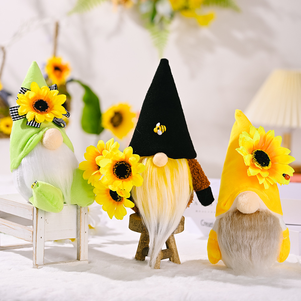 Sunflower, Bee, and Little Gnome