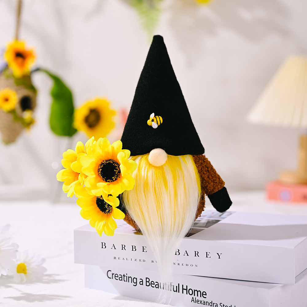 Sunflower, Bee, and Little Gnome