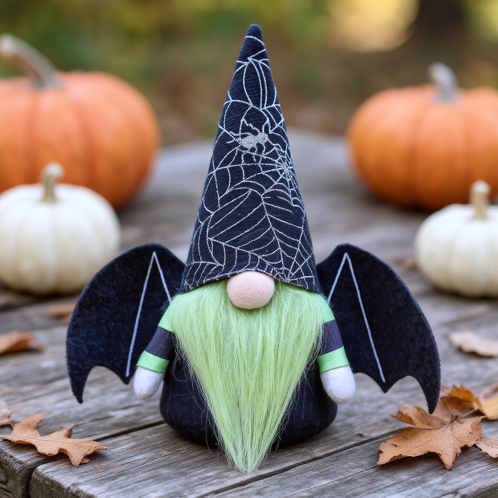 Halloween Bat Wing Gonk Doll | Spooky Tabletop Decor For Party (9 inches)