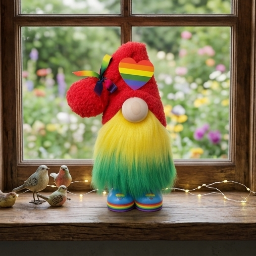 🧡Colorful heart --Tiered Tray Gnome (14inches)