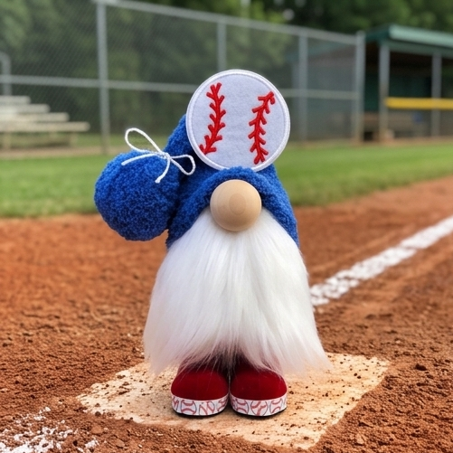 Baseball Gnome --Tiered Tray Gnome (11inches)