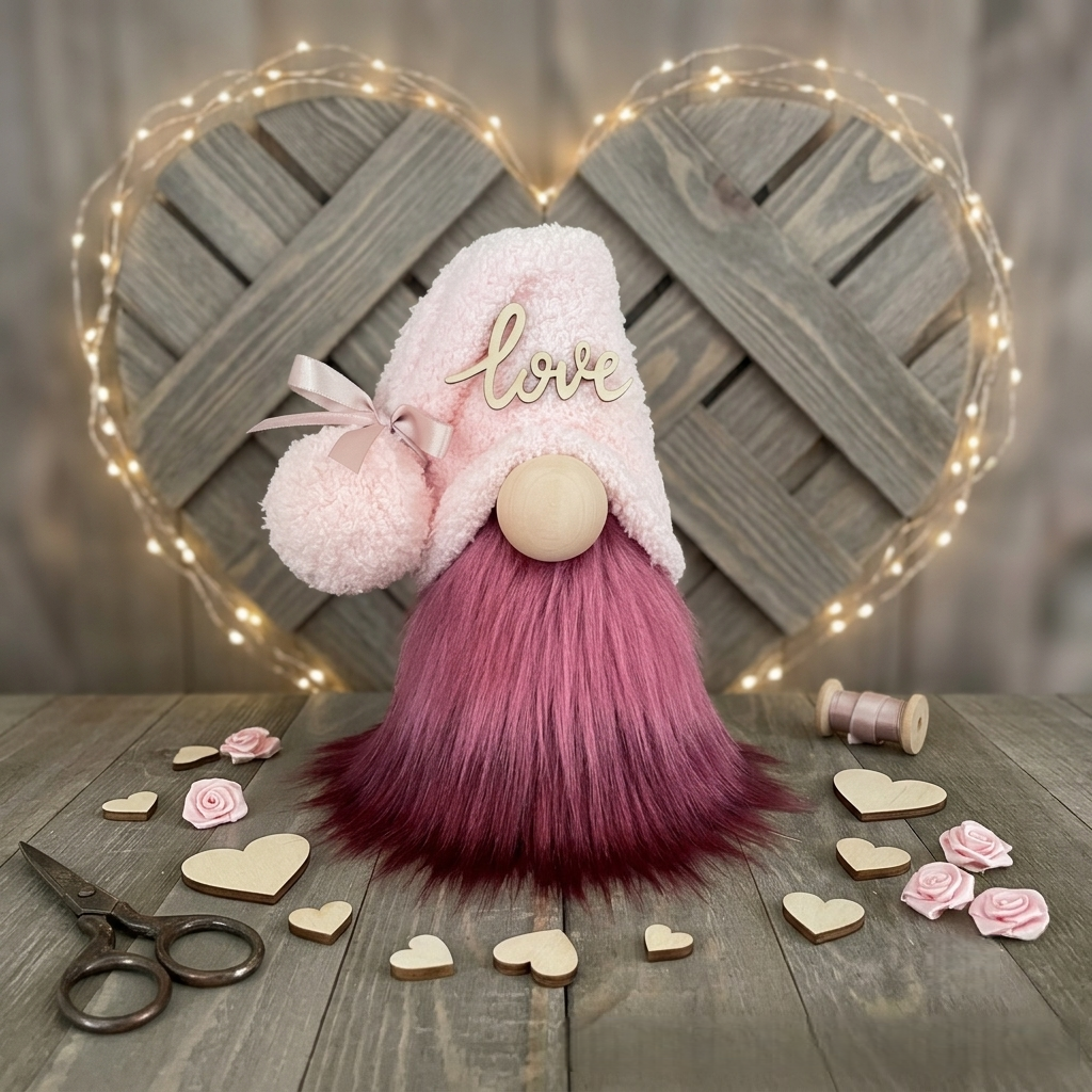 Love Valentines Gnome --Tiered Tray Gnome (10 inches)