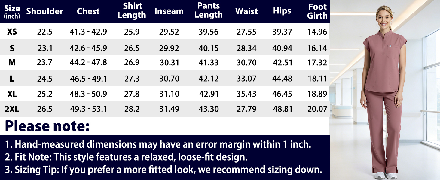 Scrubs for Women Set, Sleeveless Stand Collar Top &amp;amp; Straight Leg Cut Pant