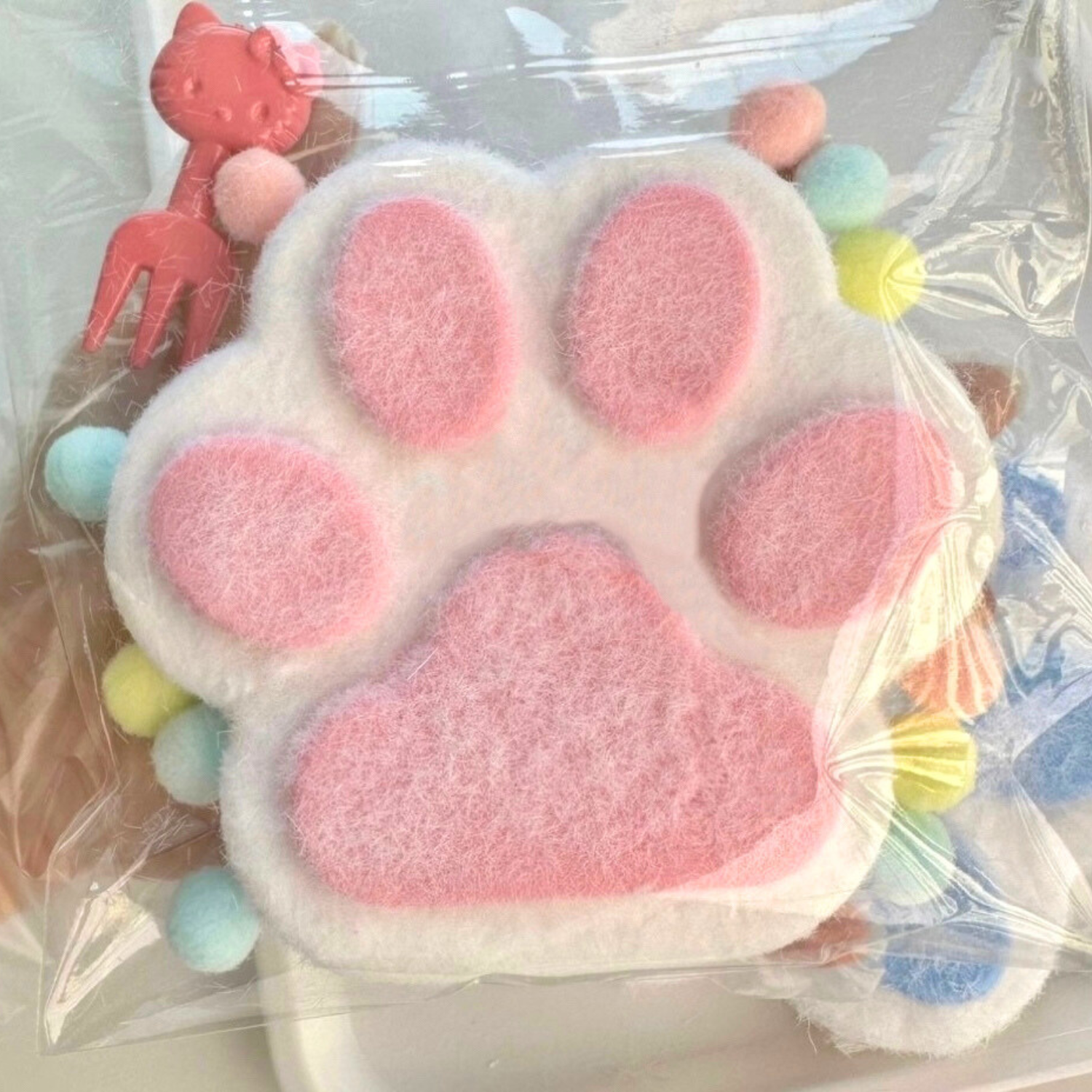Palm Size Cat Paw Squishy - Pink