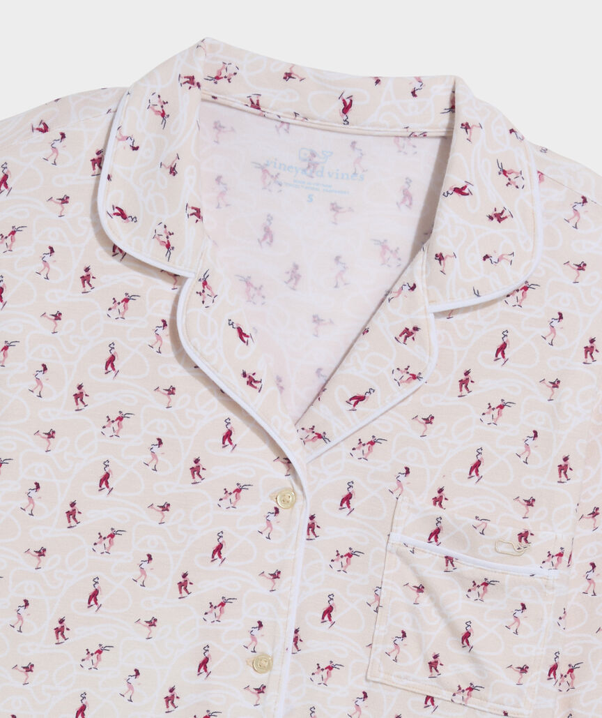 Becky Classic Stripe Pajama Set (Cream/White)