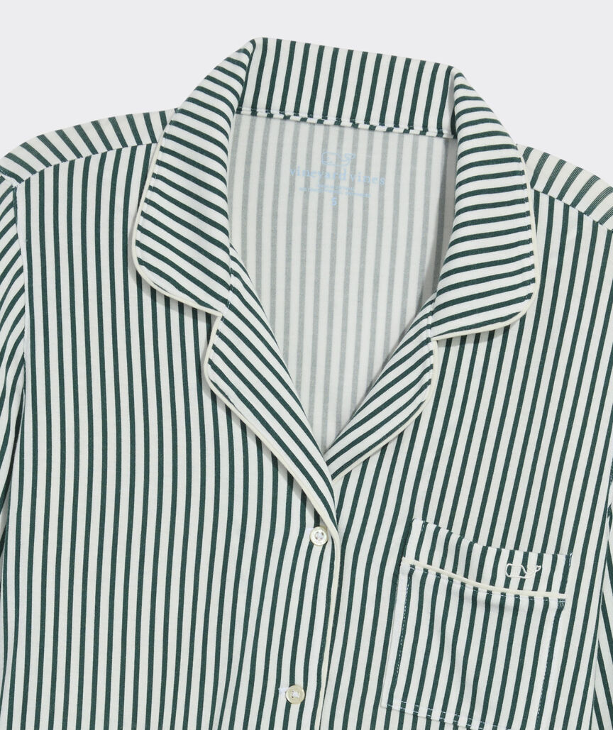 Green Marsh Striped Cozy Pajama Set