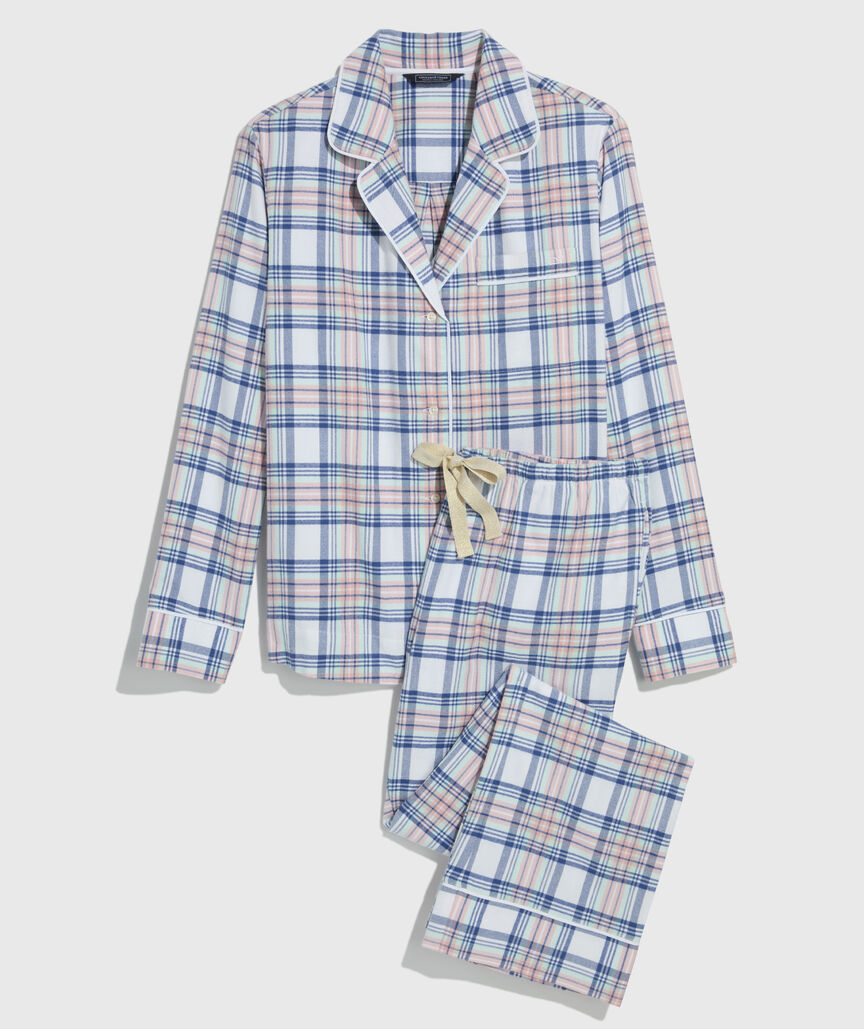 Peaches & Cream Classic Flannel Pajama Set