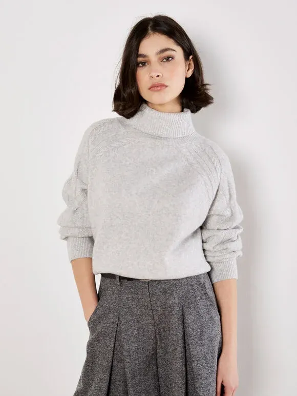 Cable Knit Roll Neck Jumper
