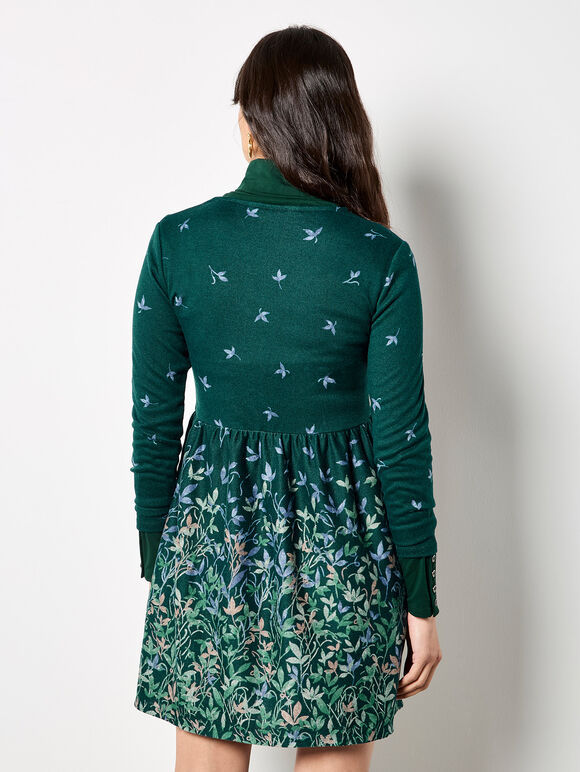 Floral Print Soft Knit Skater Mini Dress