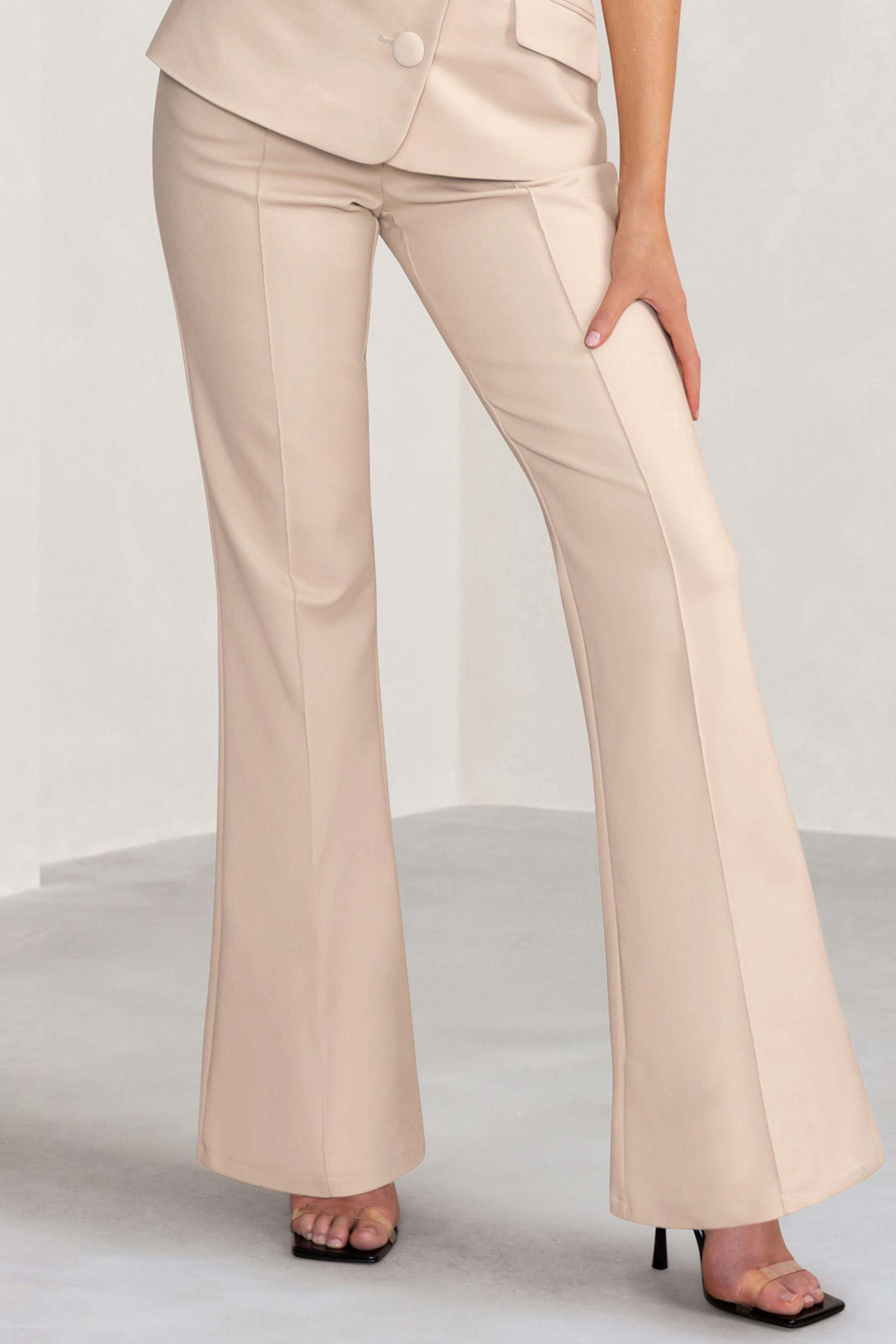 Stone High Waist Wide Leg Trousers