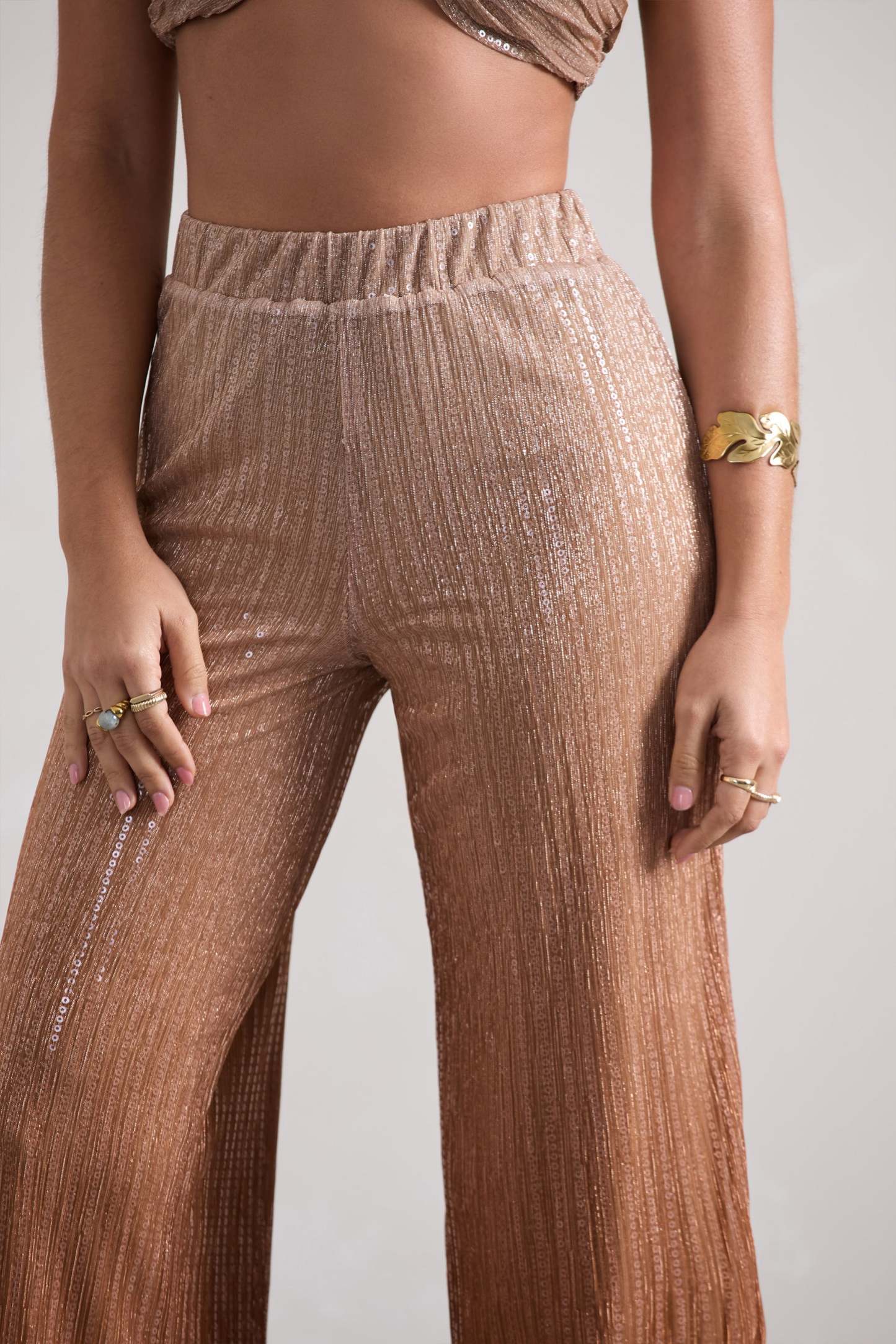 Connection | Gold Metallic Ombre Trousers