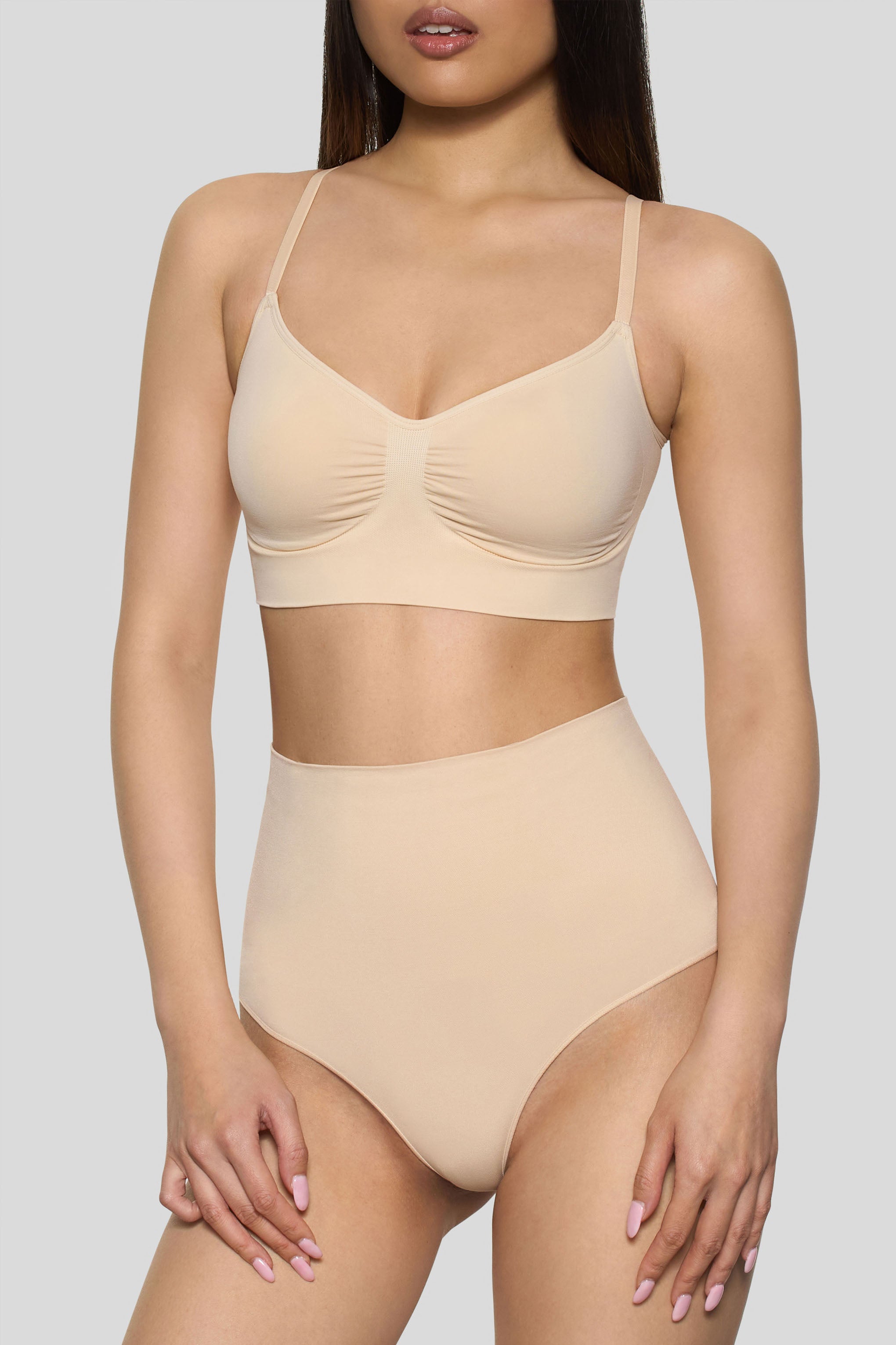 Sand Short-Waisted Thong Shapewear