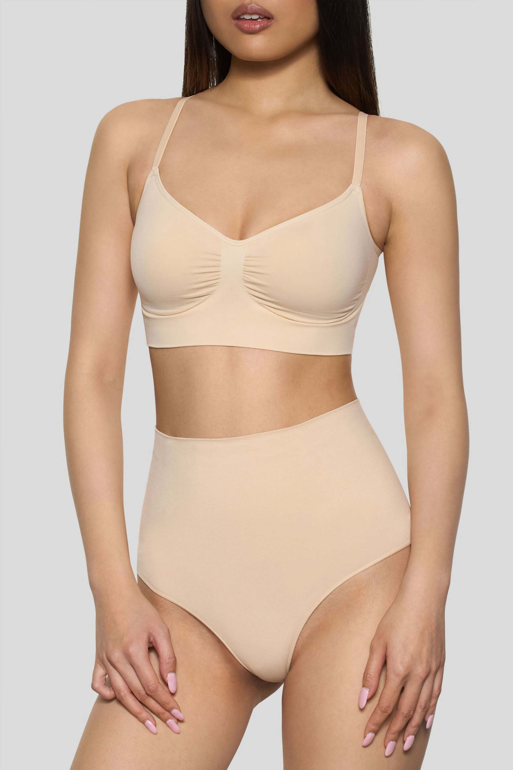 Sand Short-Waisted Thong Shapewear