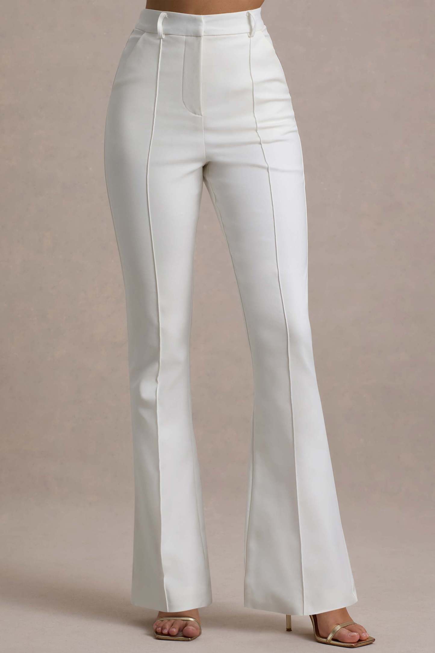 Wonder Woman | White High Waist Tailored Trousers With Hem Split