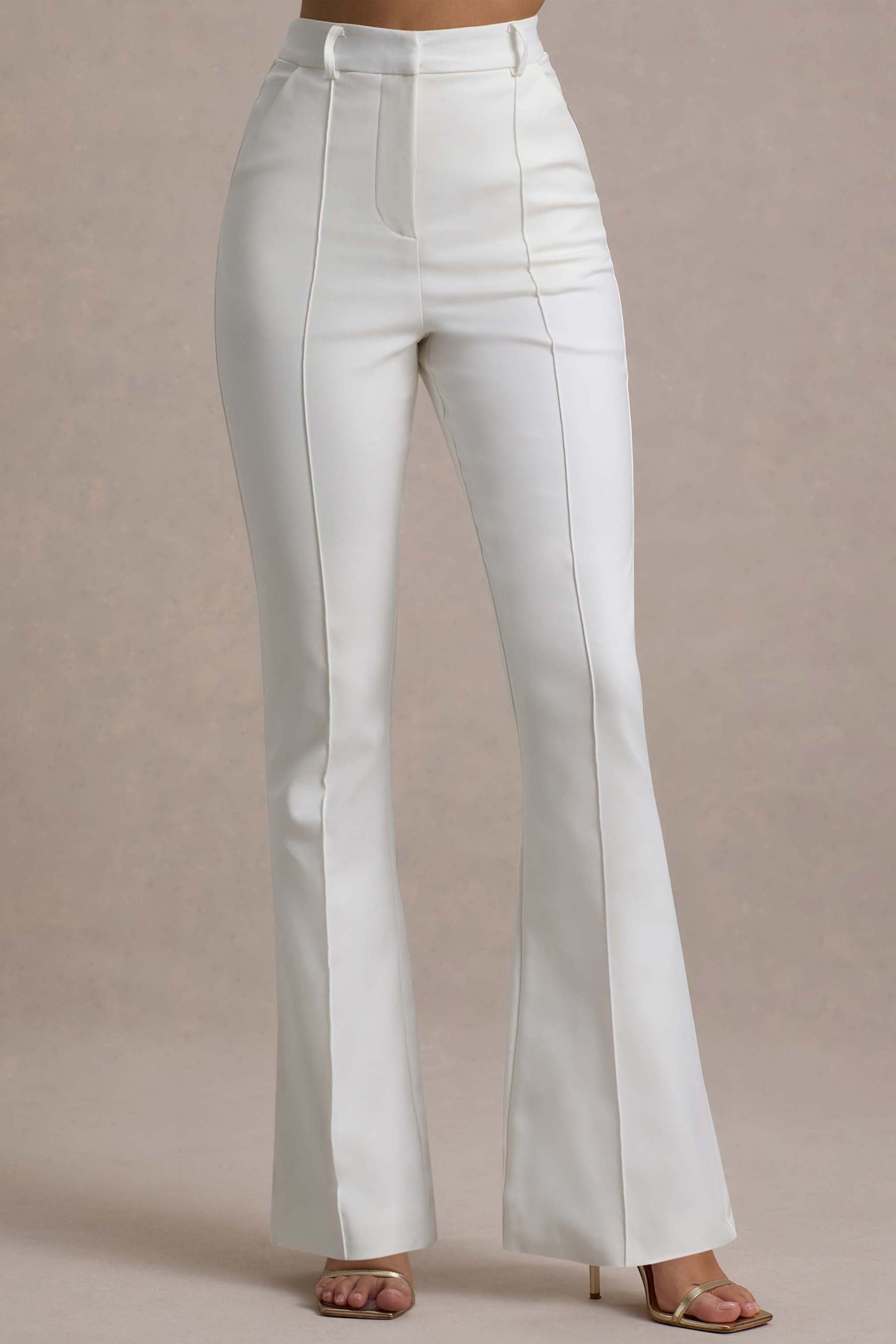 Wonder Woman | White High Waist Tailored Trousers With Hem Split