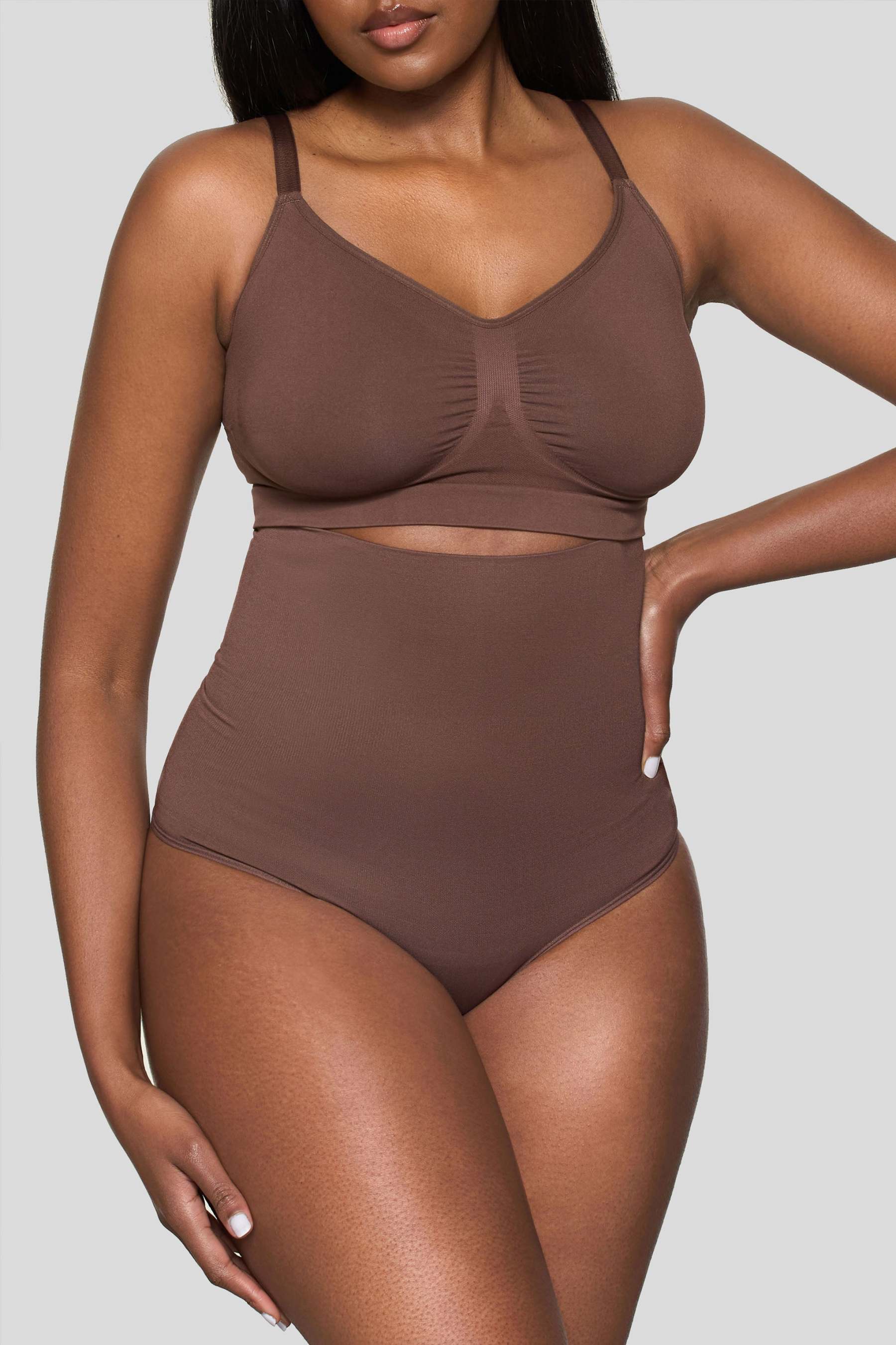 Cocoa High-Waisted Thong Shapewear