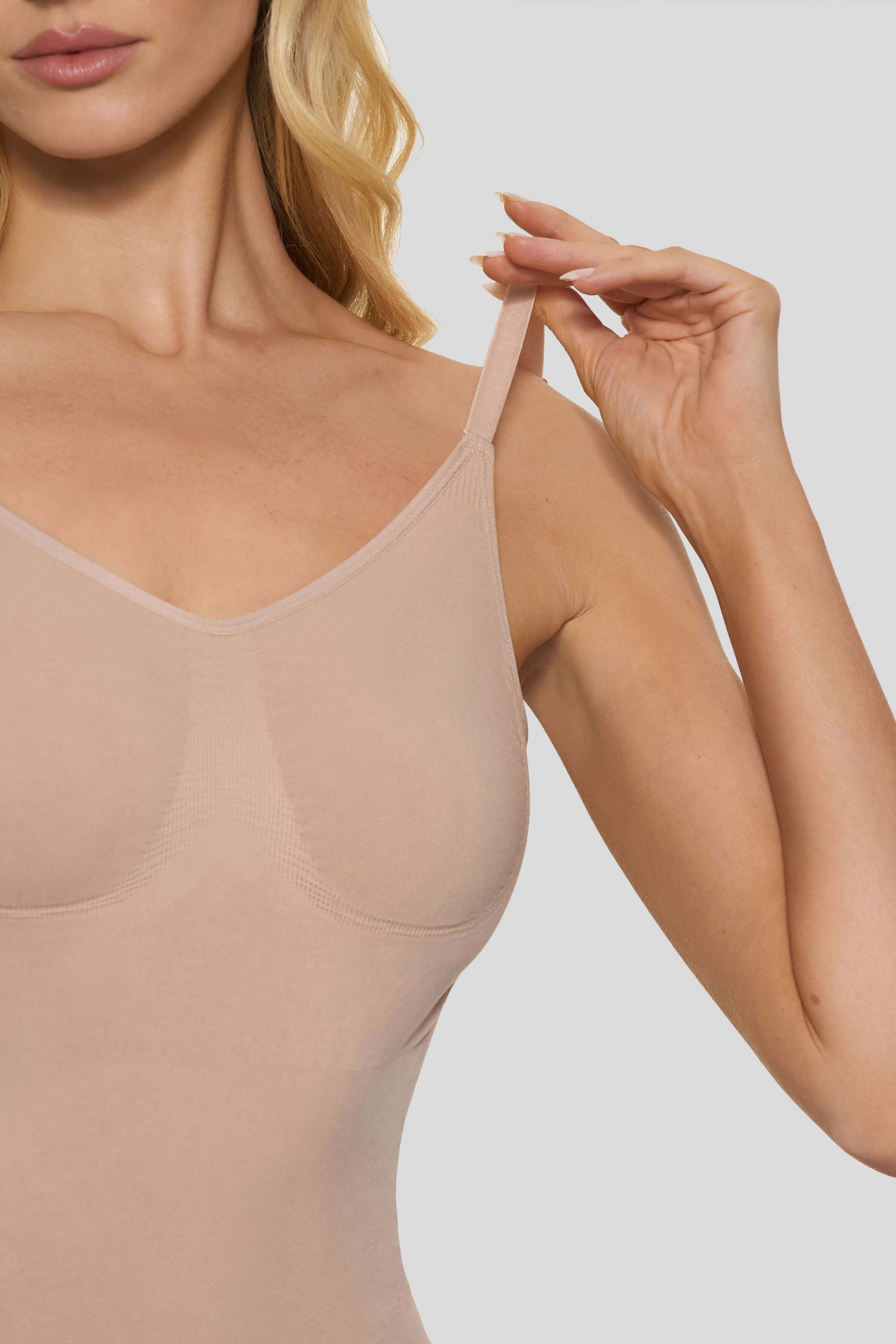 Beige Bodysuit Thong Shapewear
