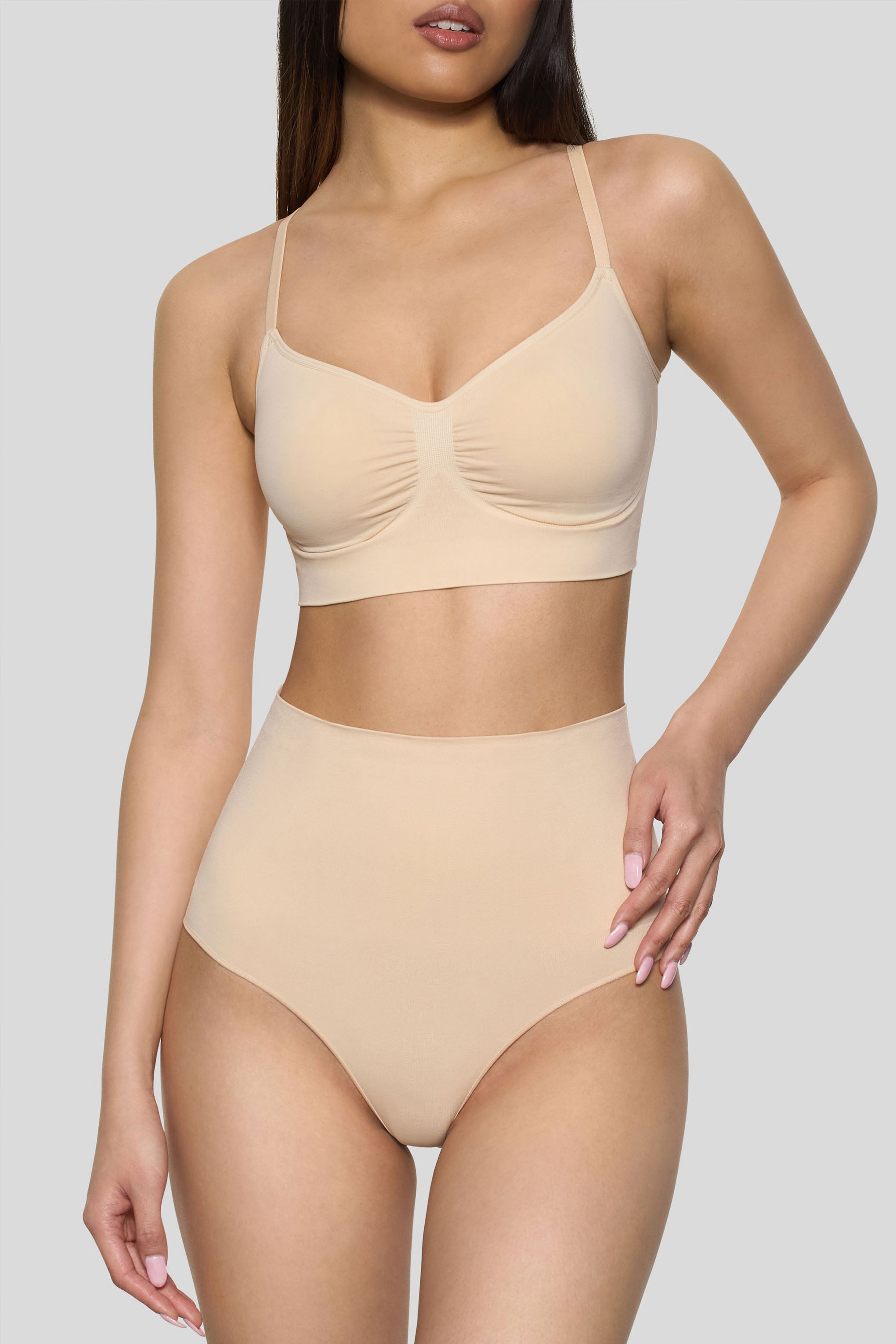 Sand Short-Waisted Thong Shapewear