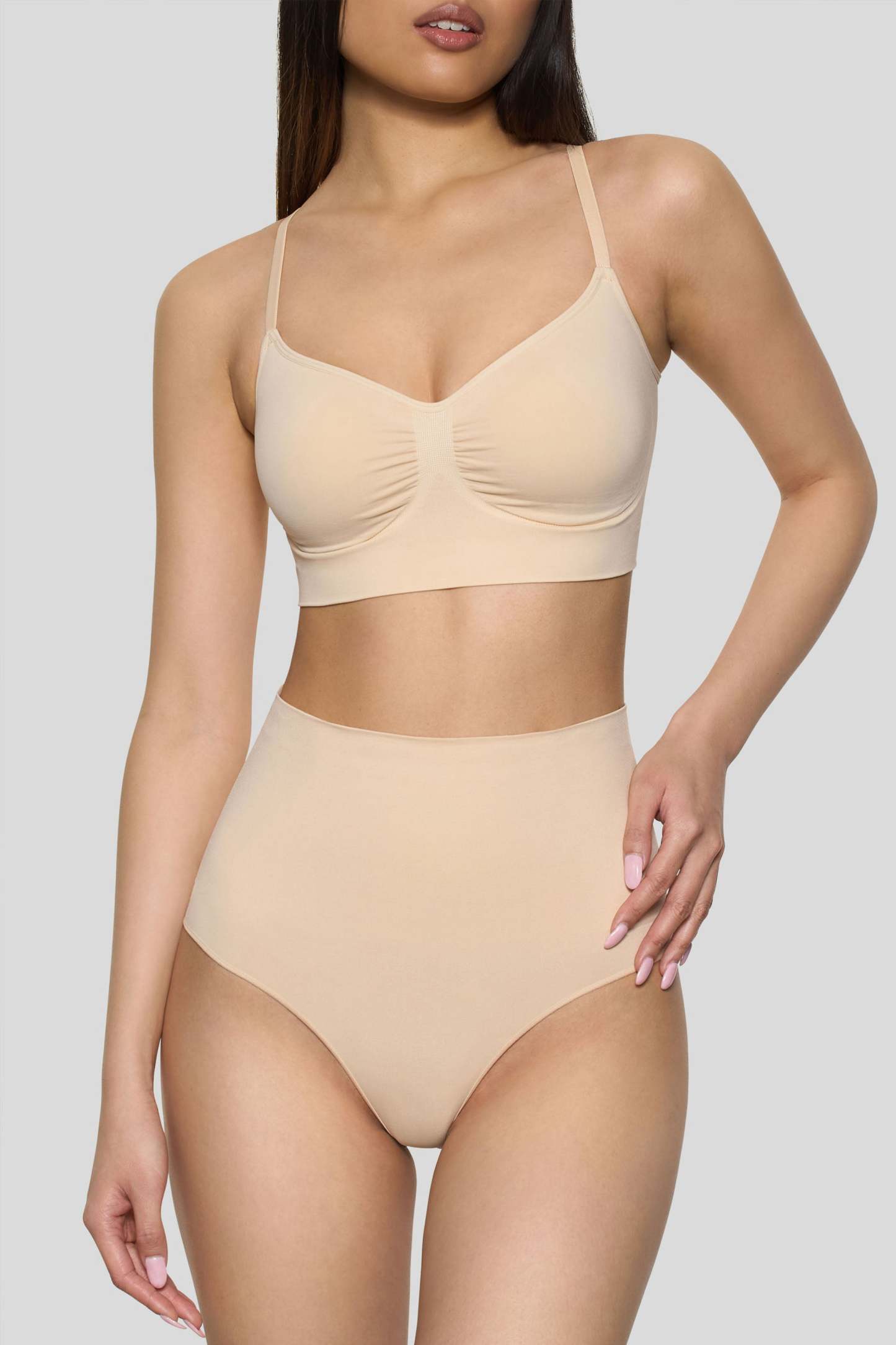 Sand Short-Waisted Thong Shapewear