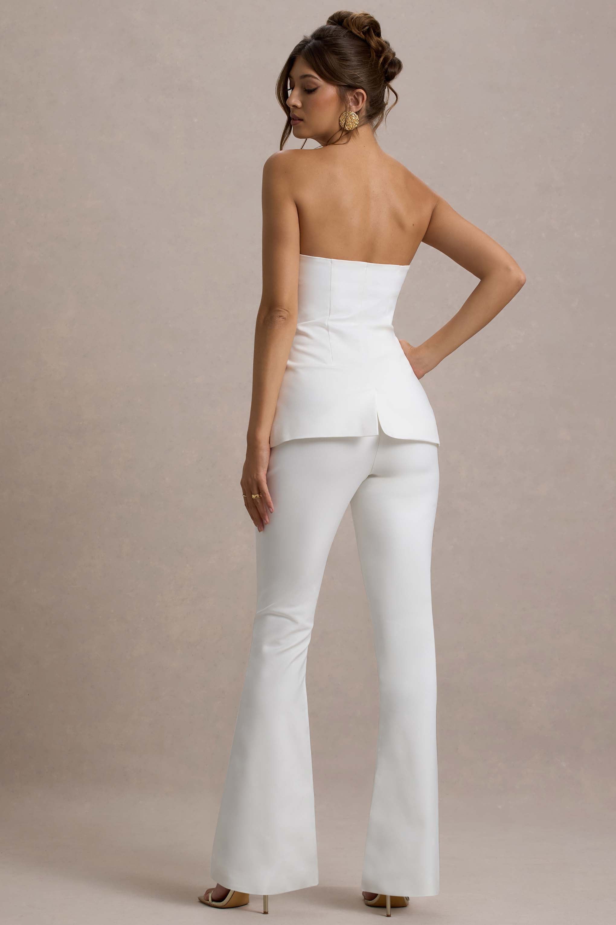 Wonder Woman | White High Waist Tailored Trousers With Hem Split