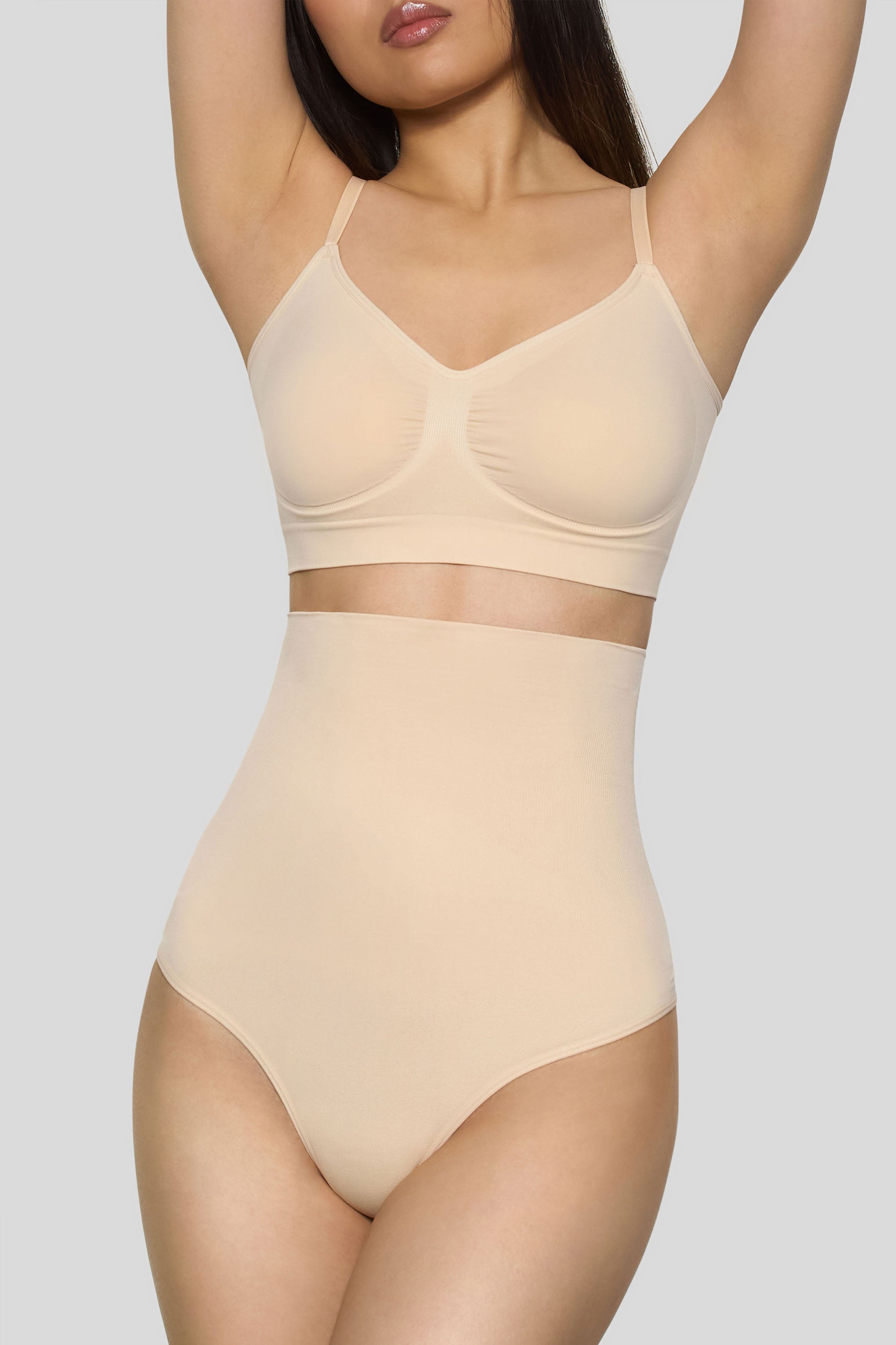 Sand High-Waisted Thong Shapewear