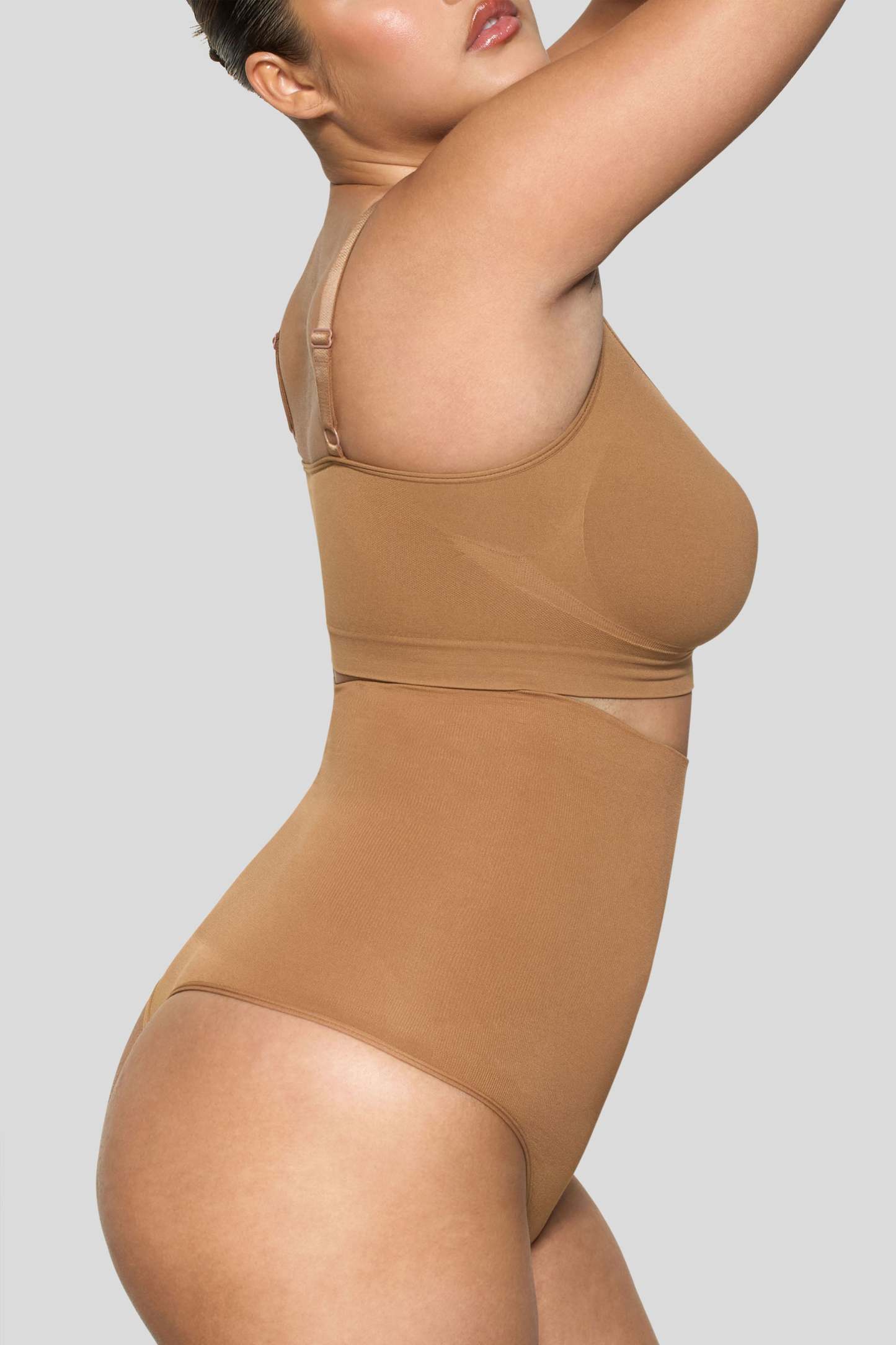 Caramel High-Waisted Thong Shapewear