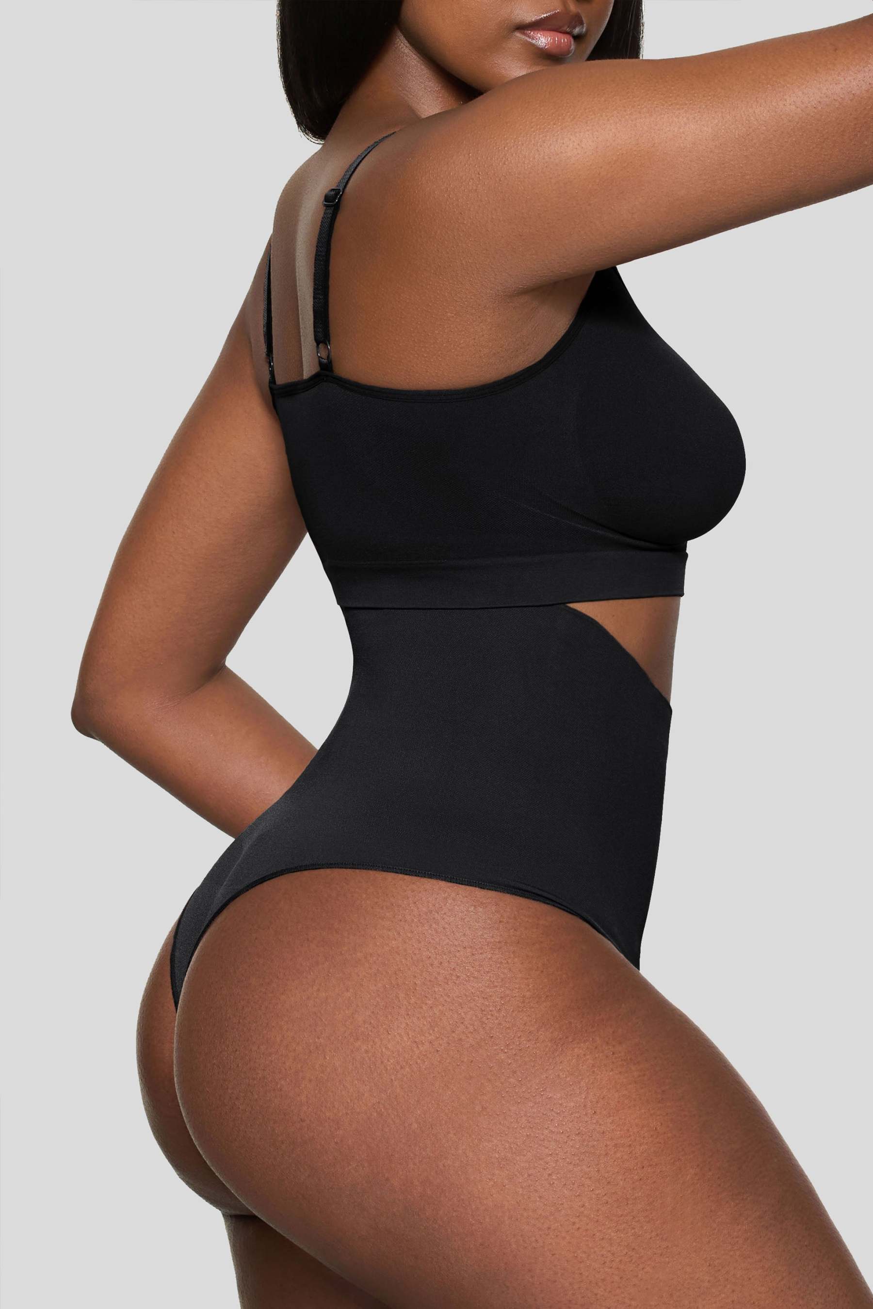 Black Short-Waisted Thong Shapewear