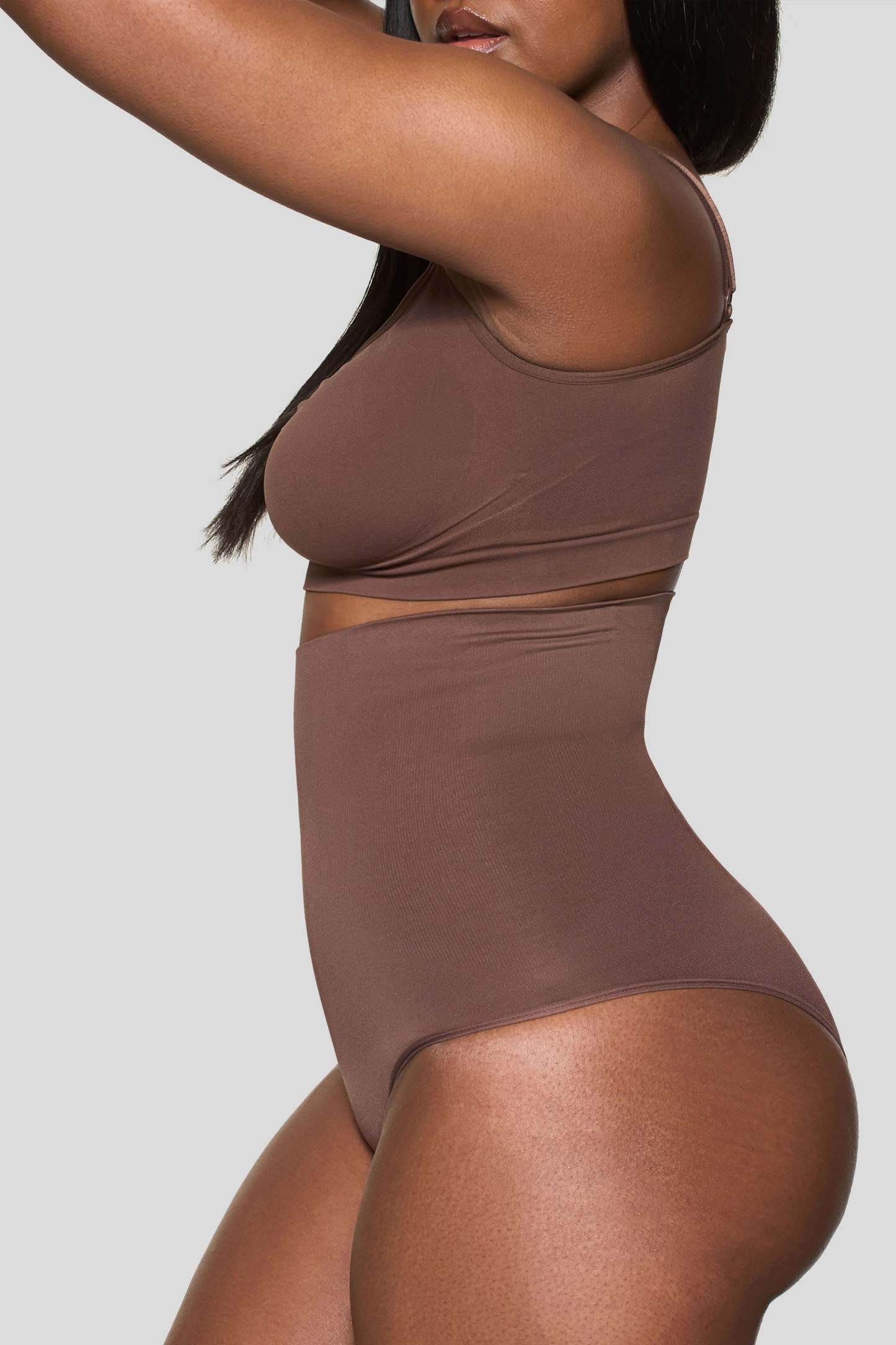 Cocoa High-Waisted Thong Shapewear