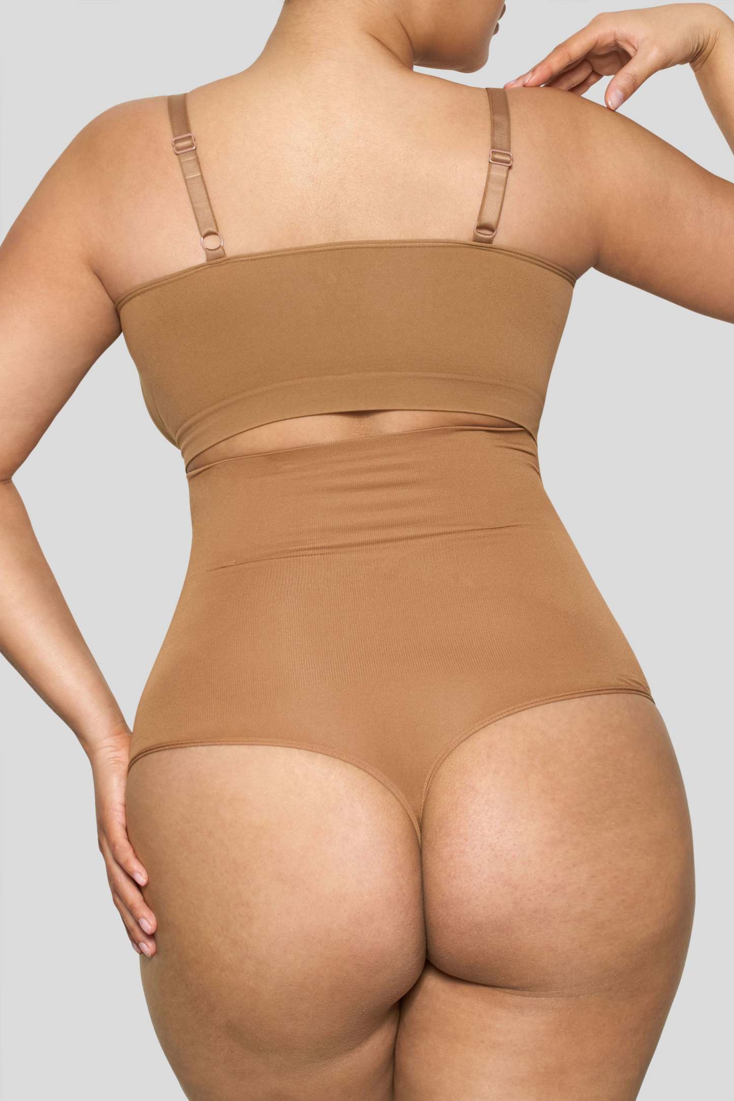 Caramel High-Waisted Thong Shapewear