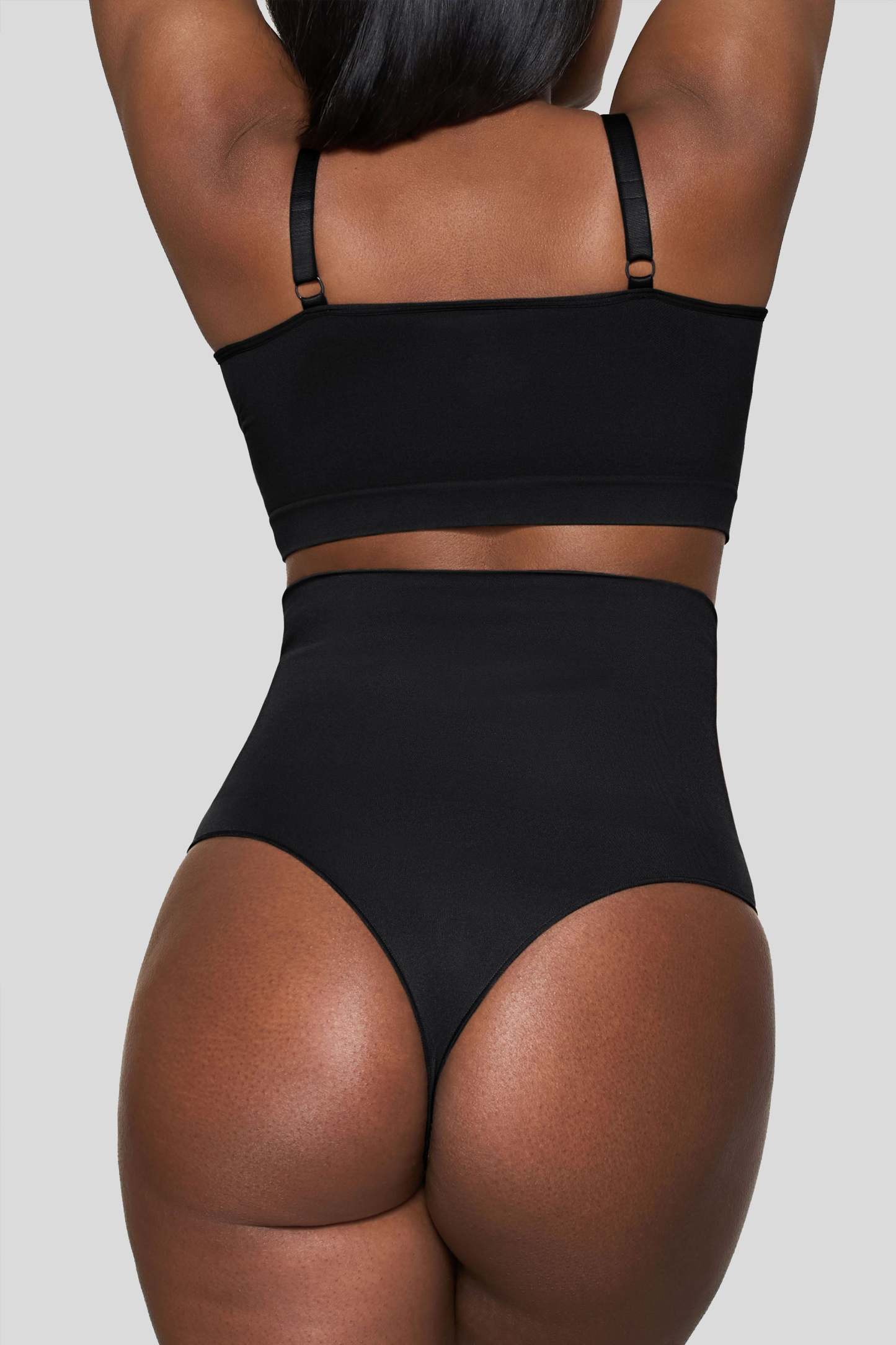 Black Short-Waisted Thong Shapewear