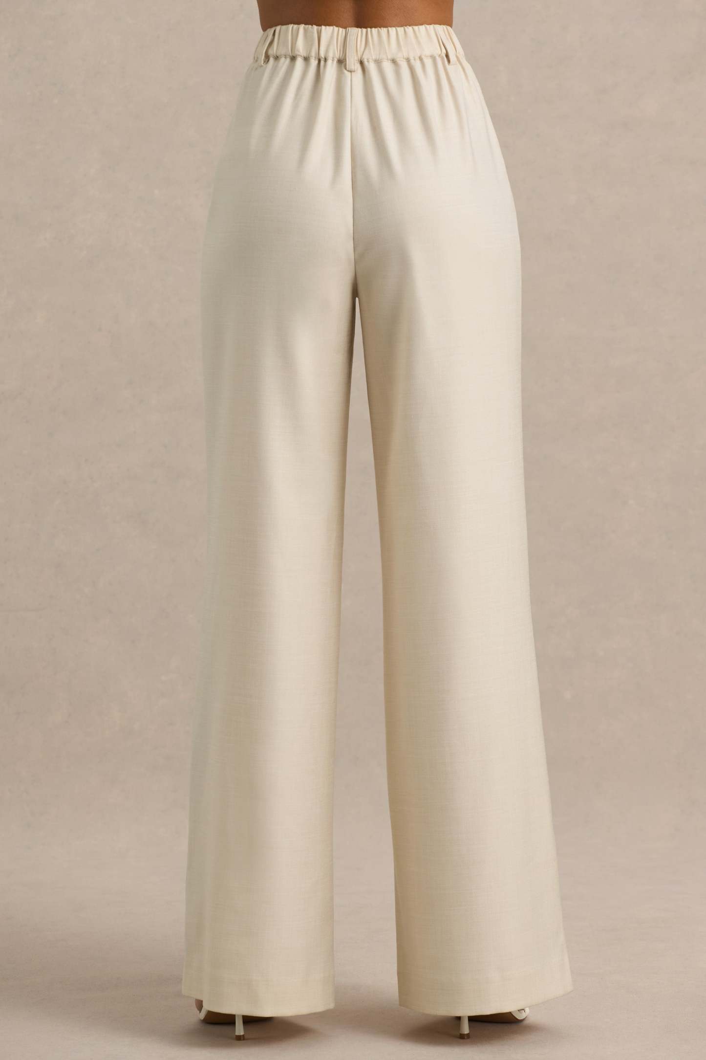Nude Wide-Leg Trousers