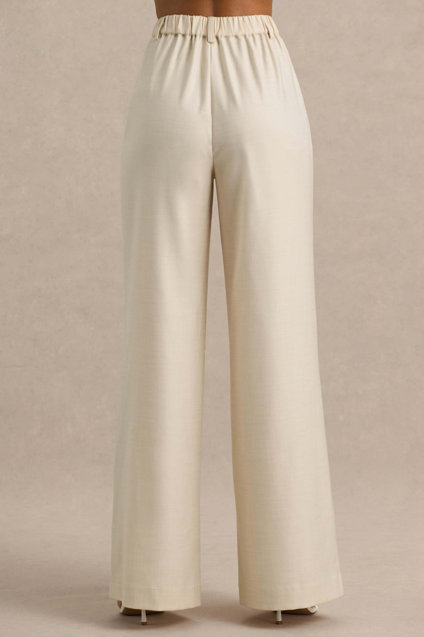 Nude Wide-Leg Trousers