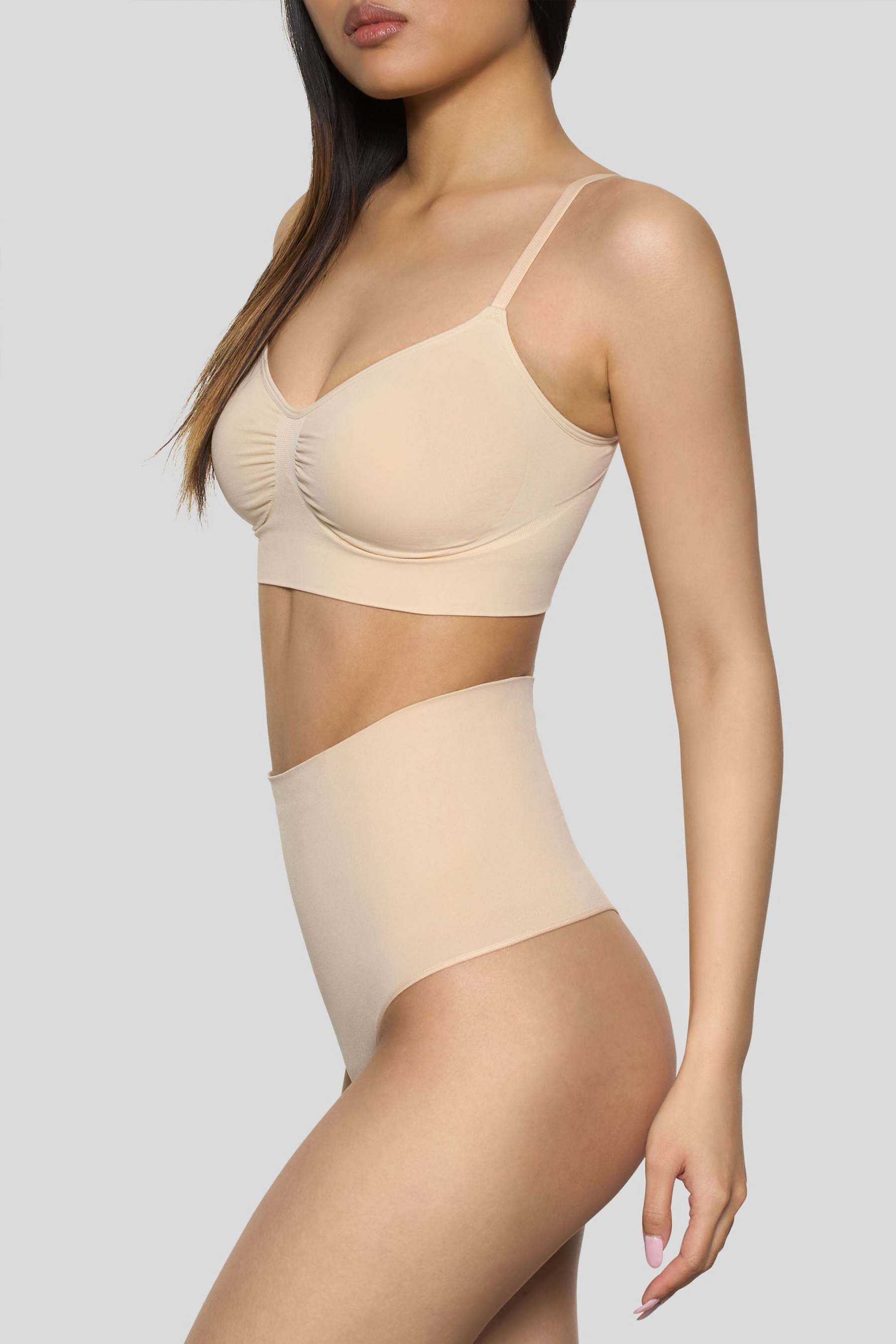 Sand Short-Waisted Thong Shapewear