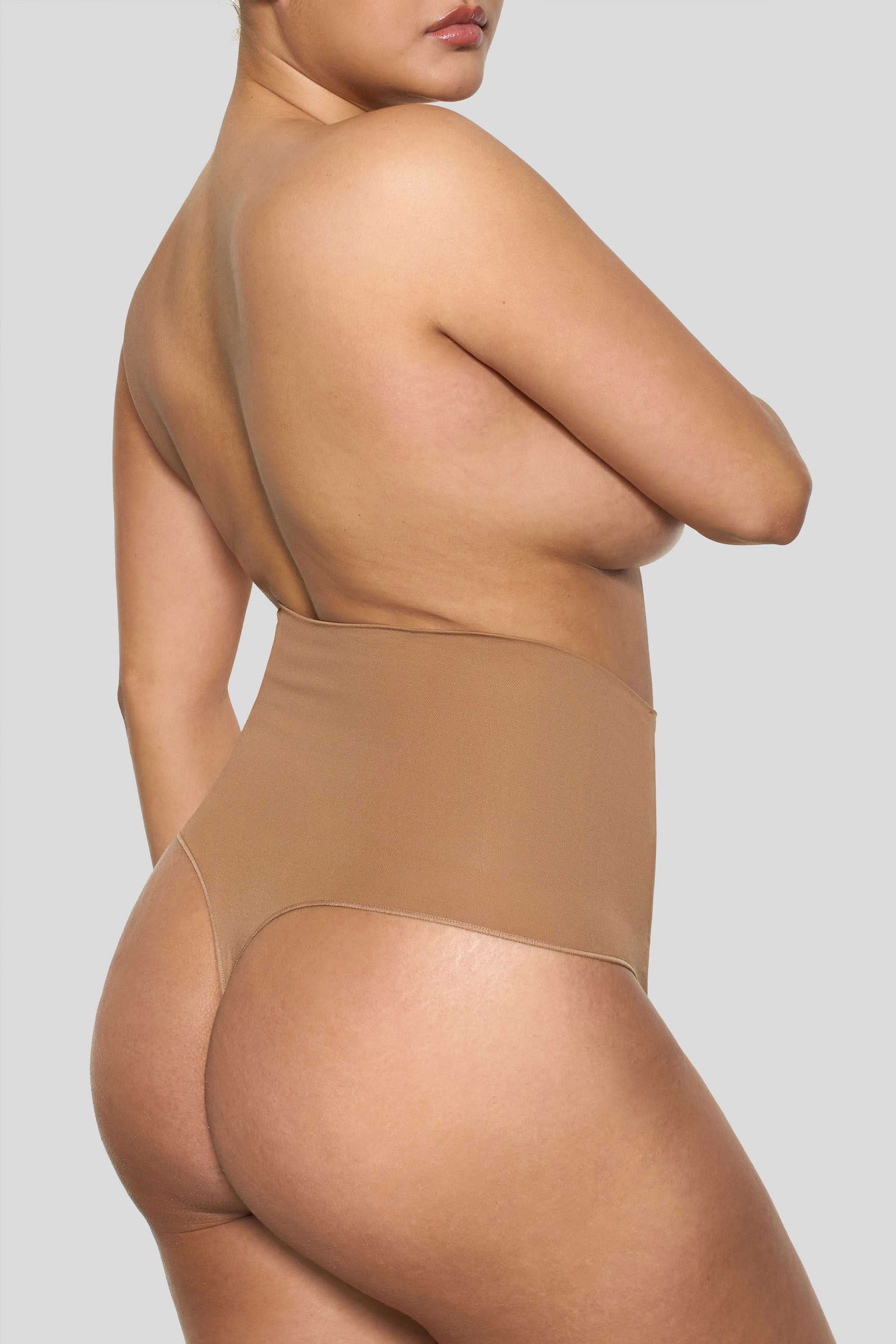 Caramel Short-Waisted Thong Shapewear