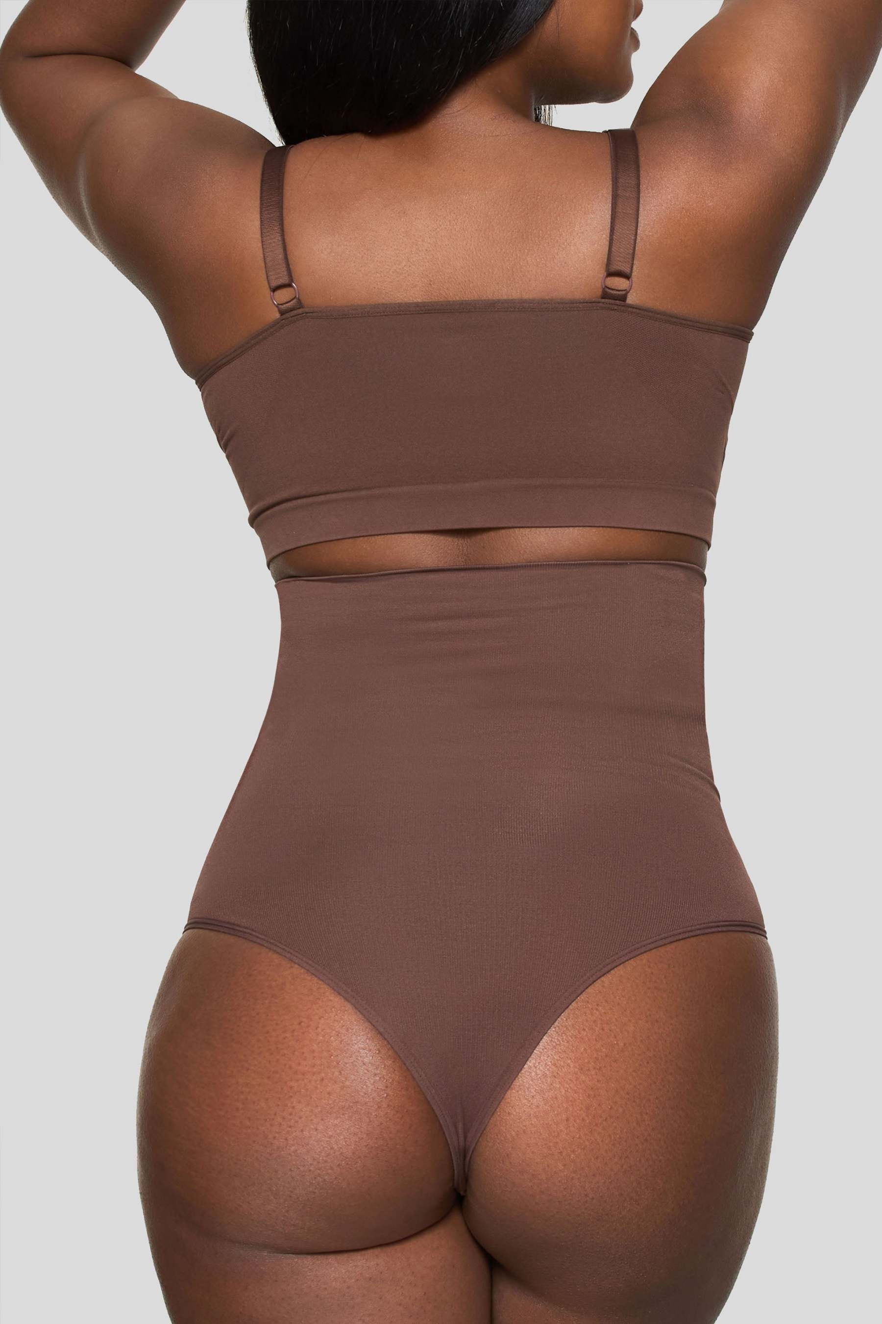 Cocoa High-Waisted Thong Shapewear