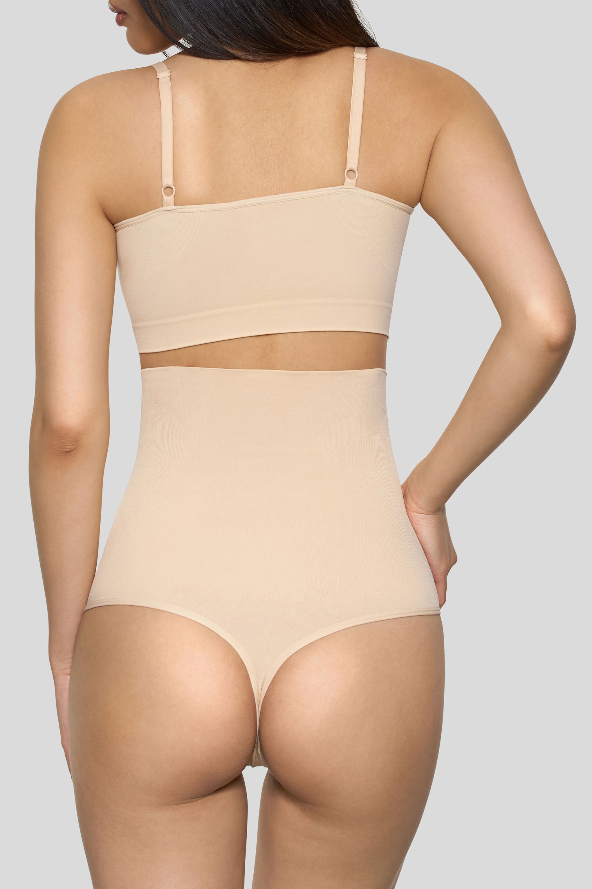 Sand High-Waisted Thong Shapewear