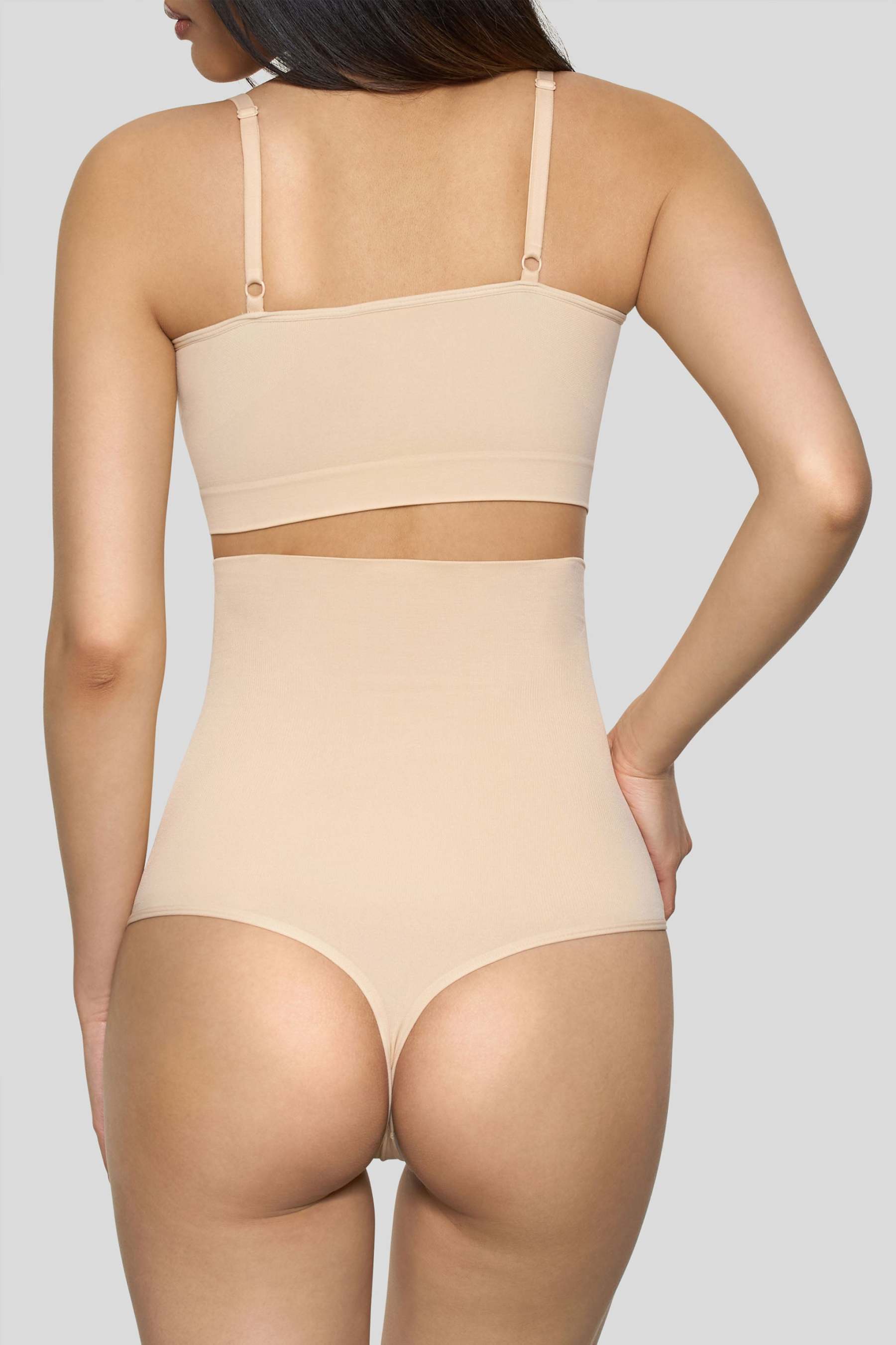 Sand High-Waisted Thong Shapewear