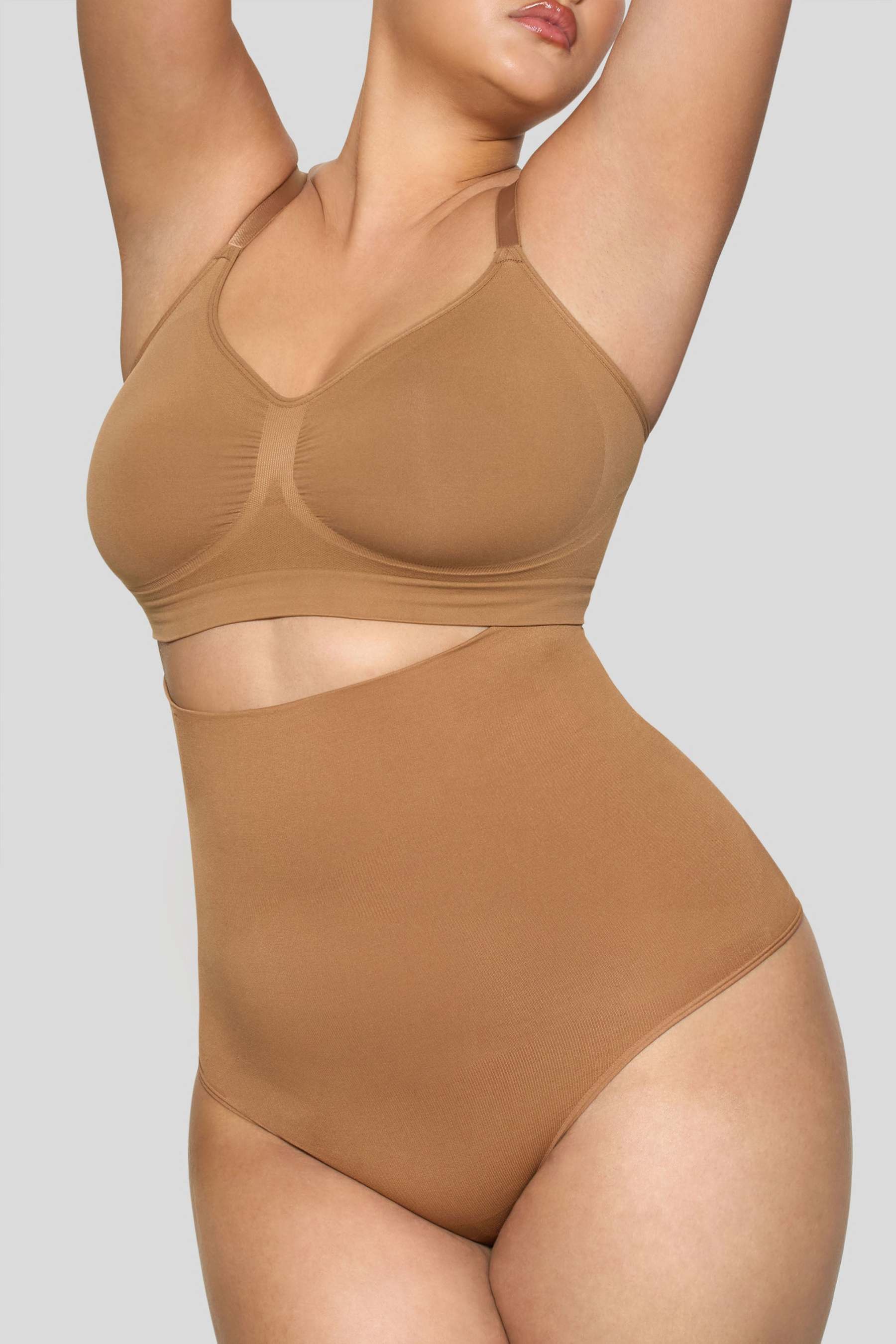 Caramel High-Waisted Thong Shapewear
