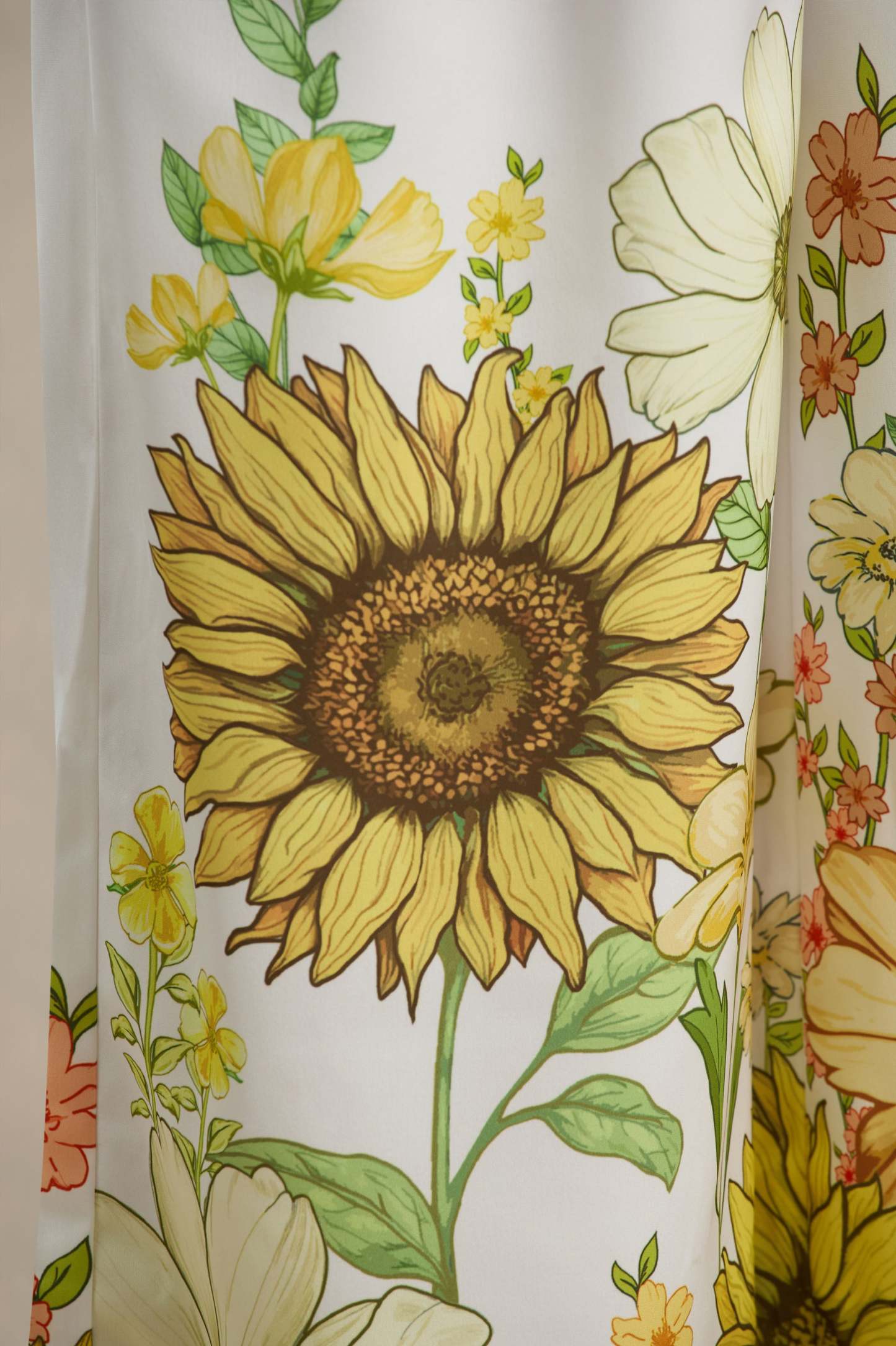 Louise | Sunflower Print Wide-Leg Trousers