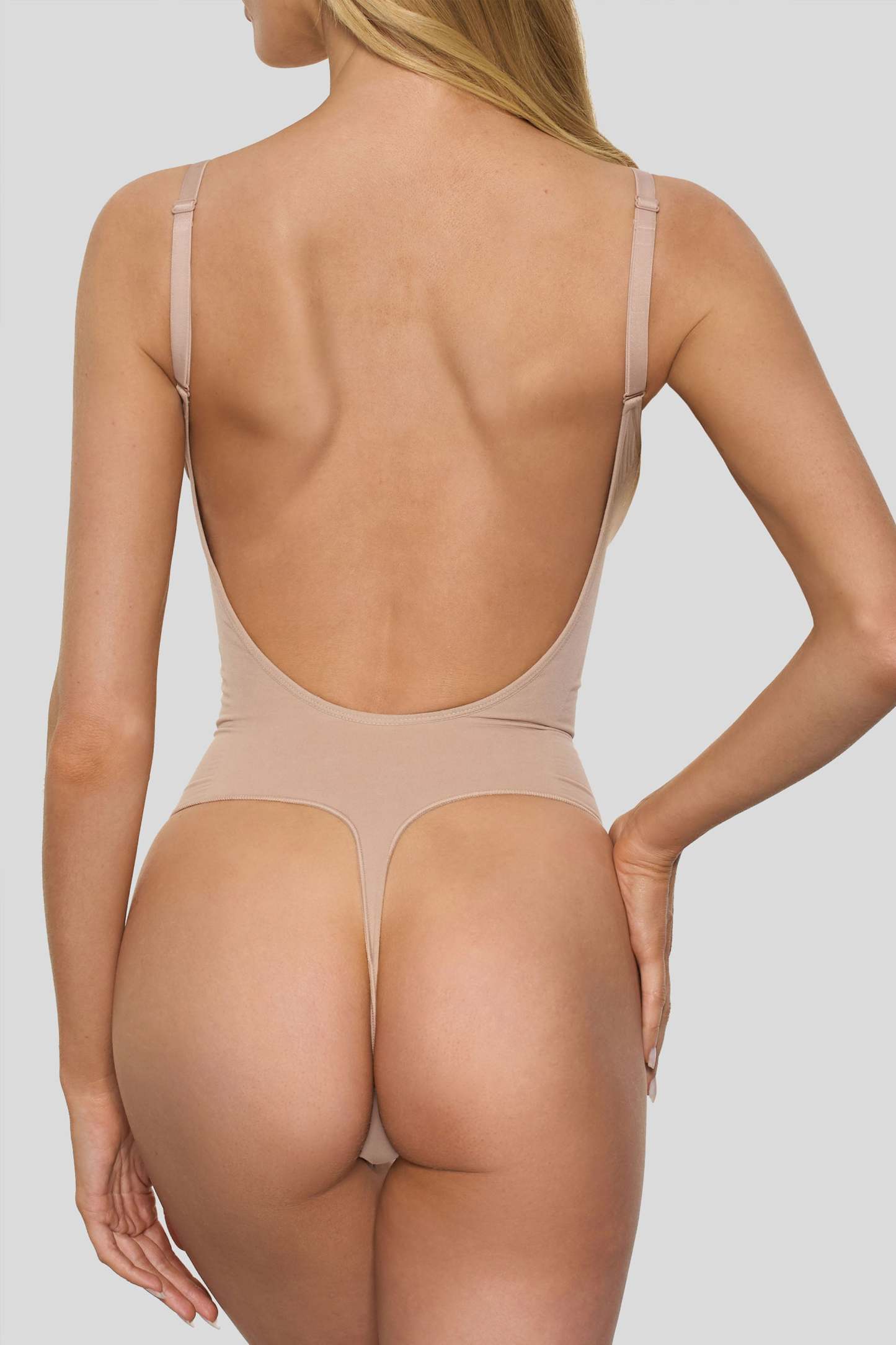 Beige Bodysuit Thong Shapewear