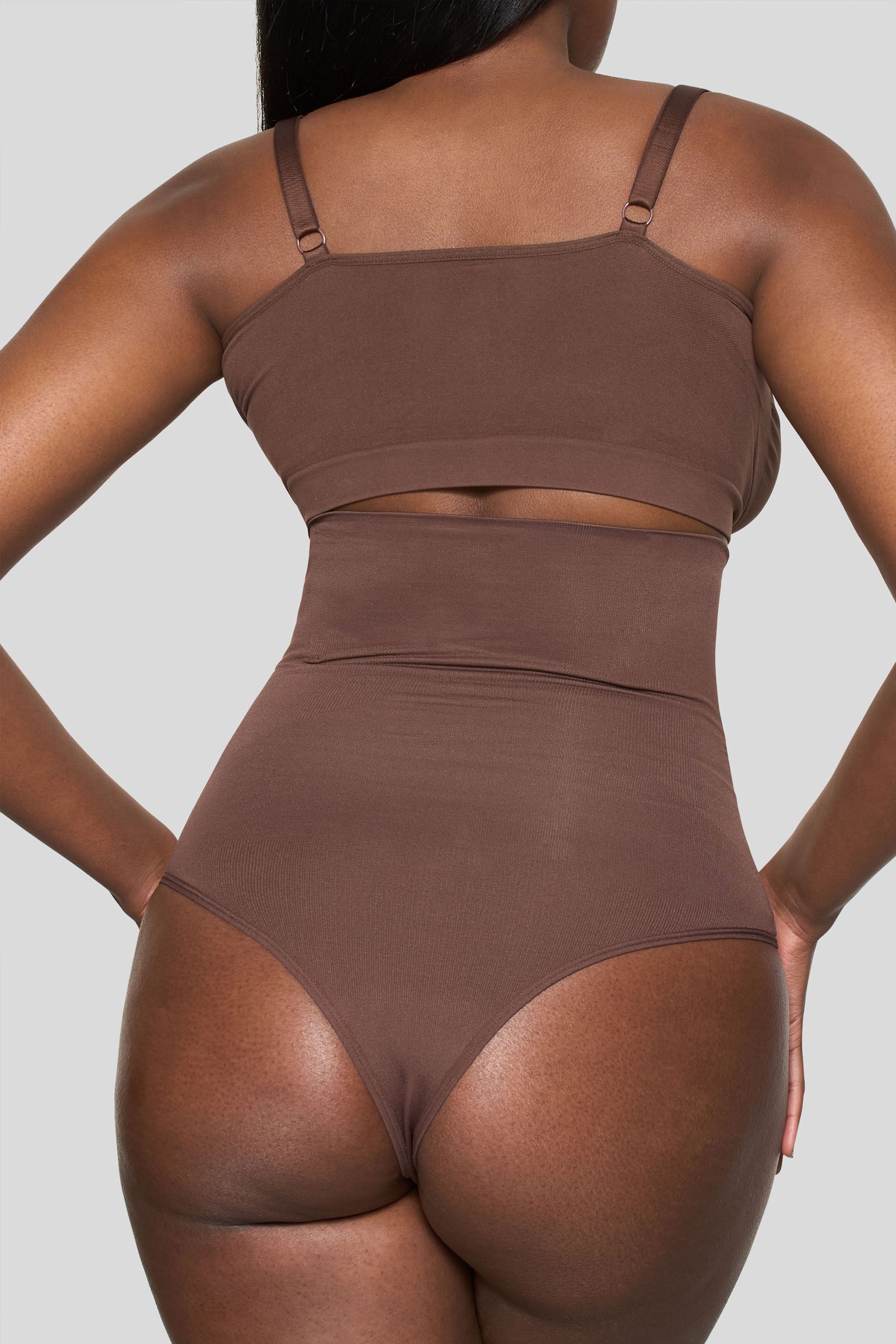 Cocoa High-Waisted Thong Shapewear