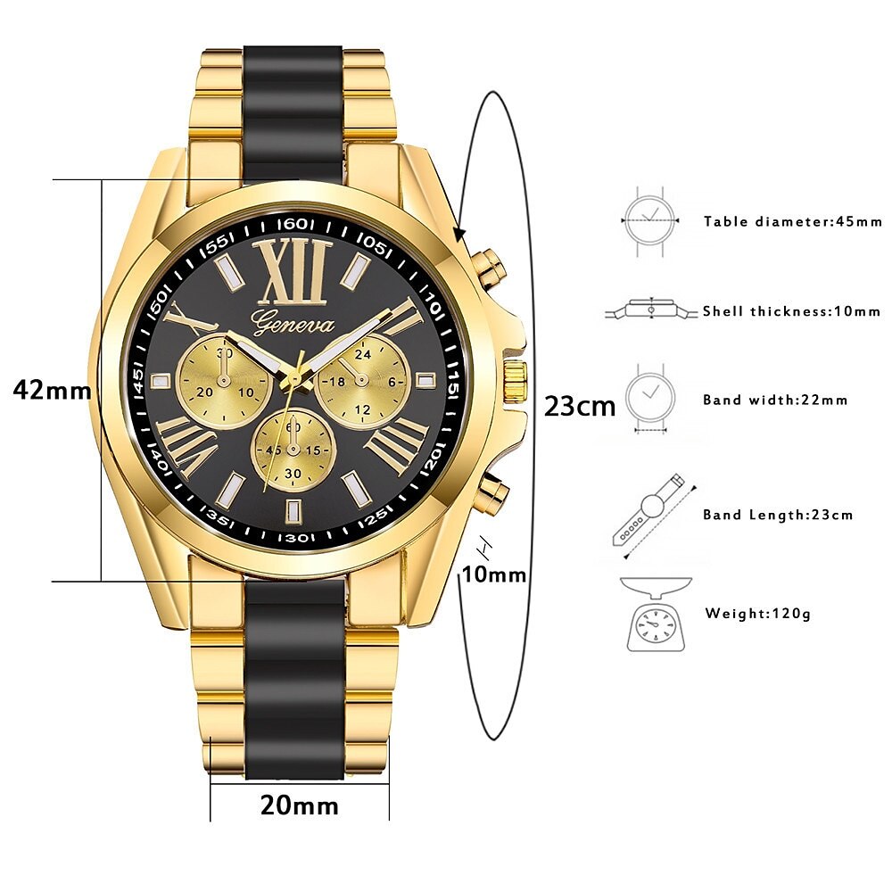 Men's Quartz Watch with Bracelet Set Luxury Business Analog Wristwatch Stainless Steel Strap Watch Male Watch Gift 2023 - US $9.89 –P2