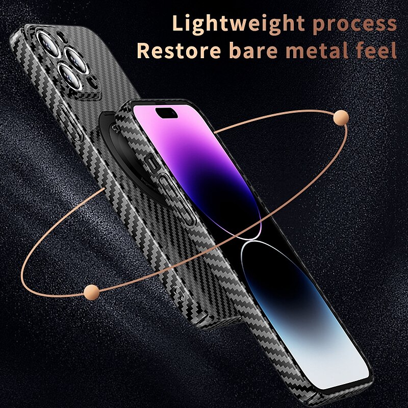 Husă pentru telefon pentru iPhone 15 Pro Max Plus 14 13 12 11 Husă din spate cu Magsafe cu suport Fibră de carbon rezistentă la șocuri 2023 - 13,99 USD –P6