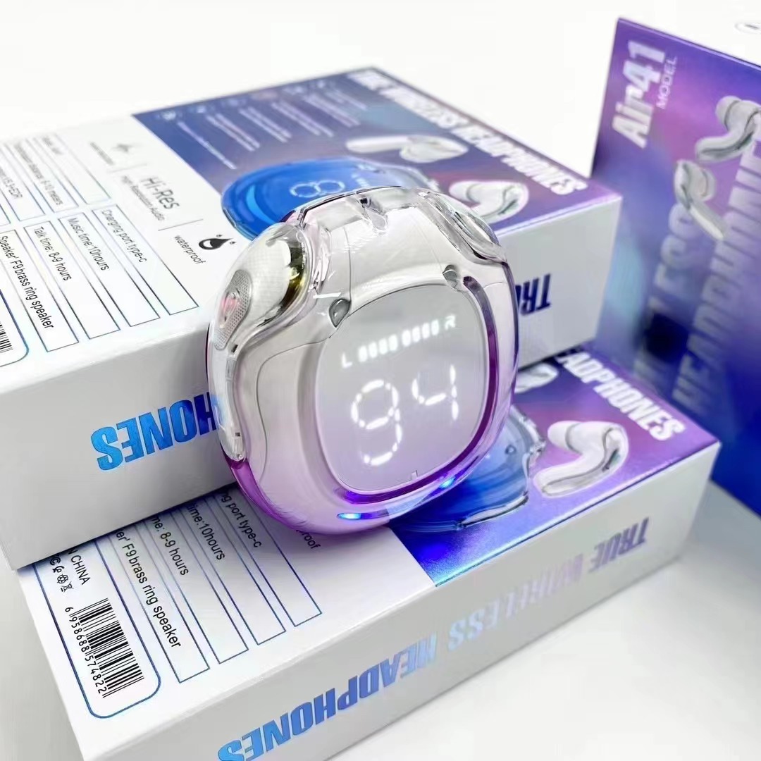 Безжични слушалки за iOS, безжични слушалки, слушалки за игри, станция за зареждане със защитен калъф със силиконов кабел и LED дисплей, подходящи за игри, спорт и офис, съвместими с всички iOS/Android