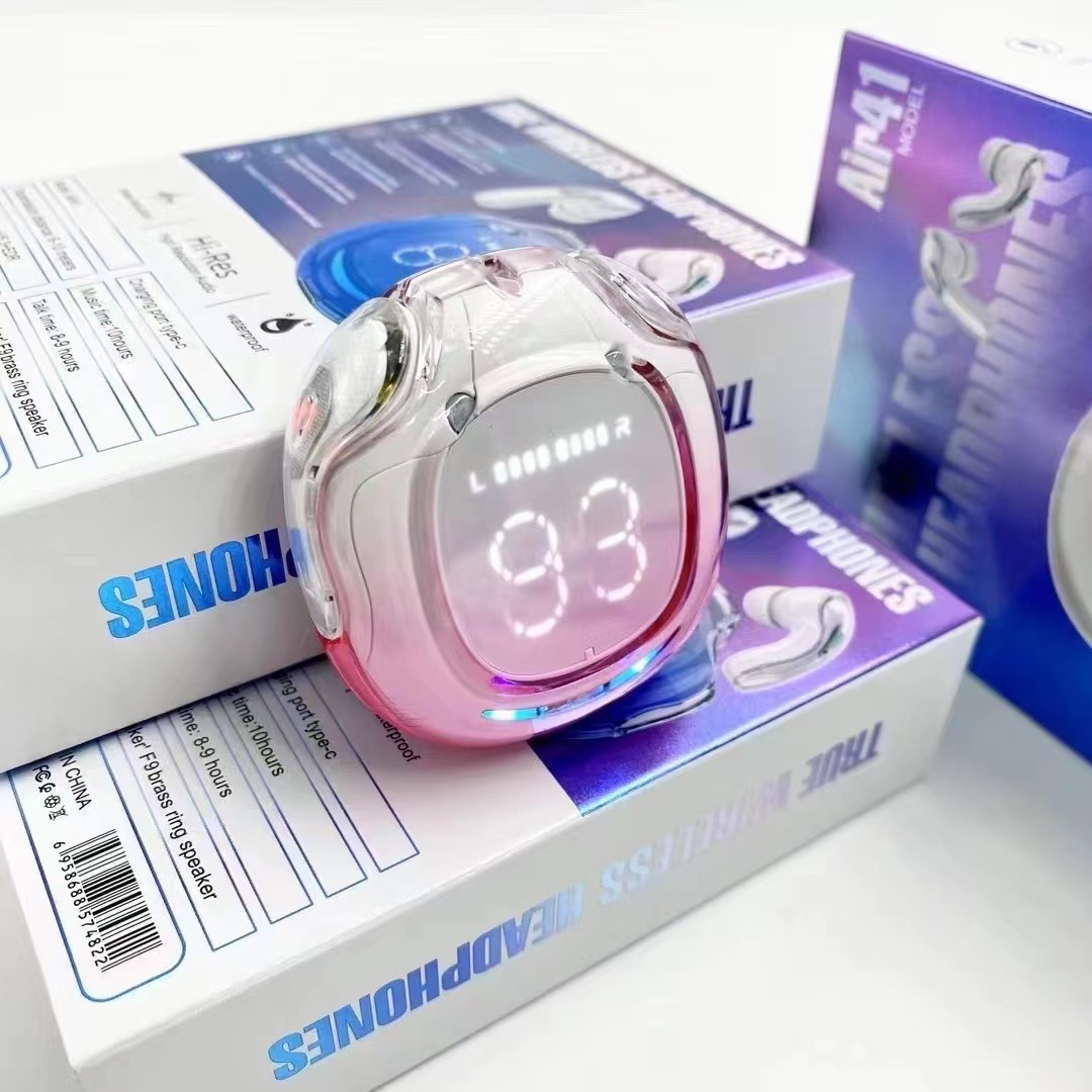 Безжични слушалки за iOS, безжични слушалки, слушалки за игри, станция за зареждане със защитен калъф със силиконов кабел и LED дисплей, подходящи за игри, спорт и офис, съвместими с всички iOS/Android