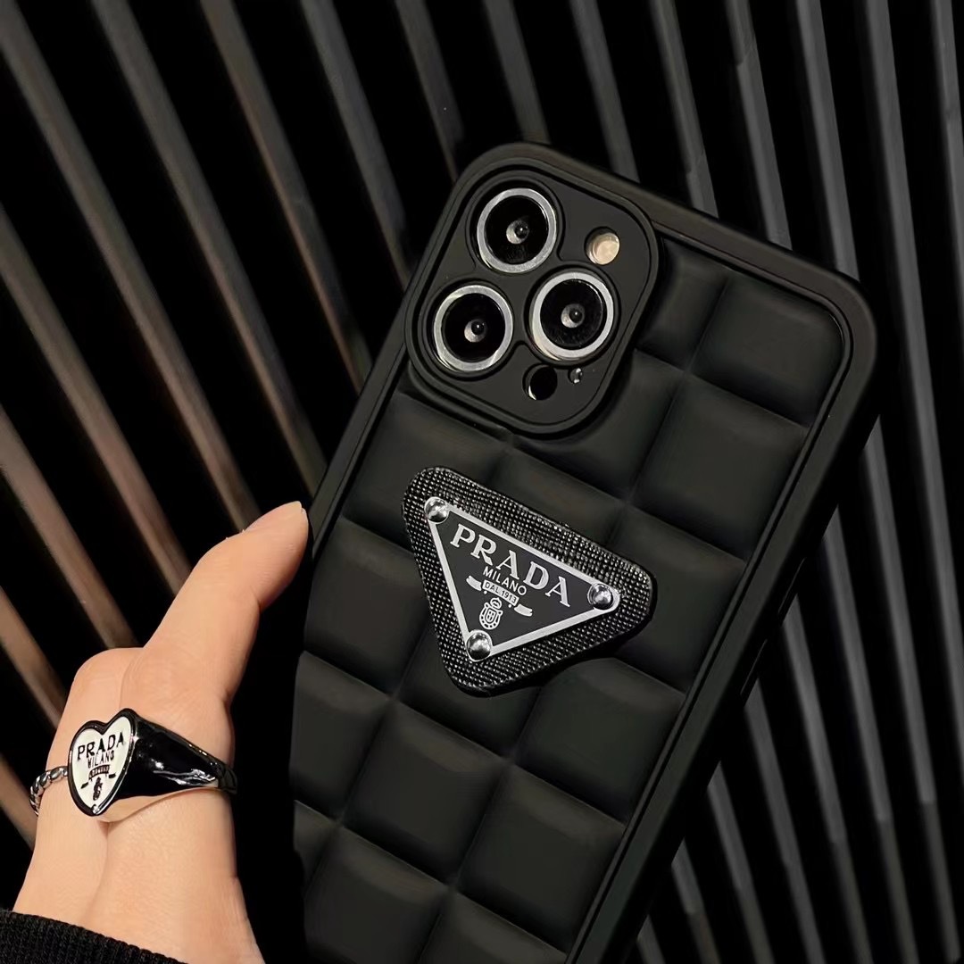 📱✨Триъгълното лого пасва на модерната марка кариран персонализиран калъф за мобилен телефон на iPhone