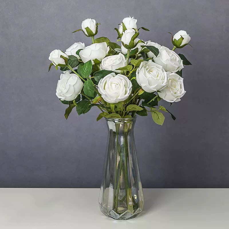 N.F Artificial Flowers, 12 Roses, White
